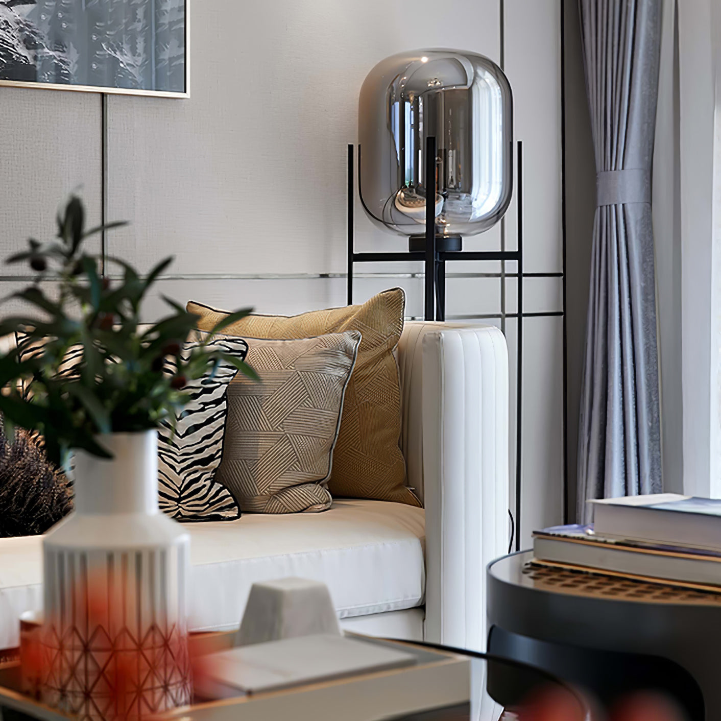 Fioris Glass Industrial Floor lamp-Neutral Decor
