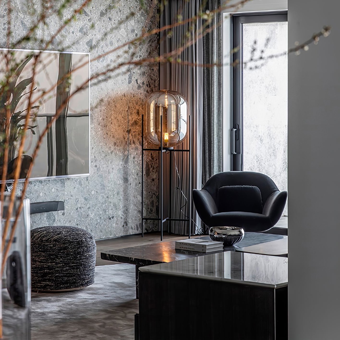 Fioris Glass Industrial Floor lamp-Neutral Decor