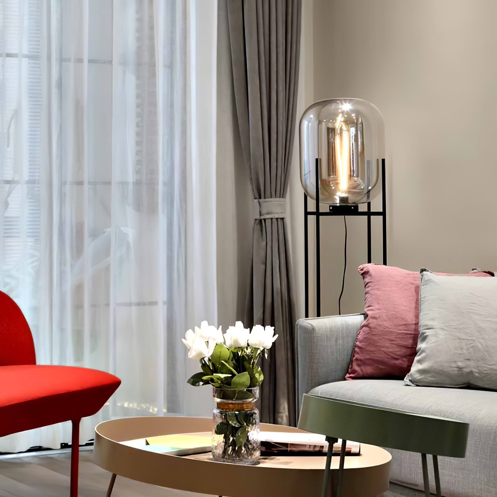 Fioris Glass Industrial Floor lamp-Neutral Decor