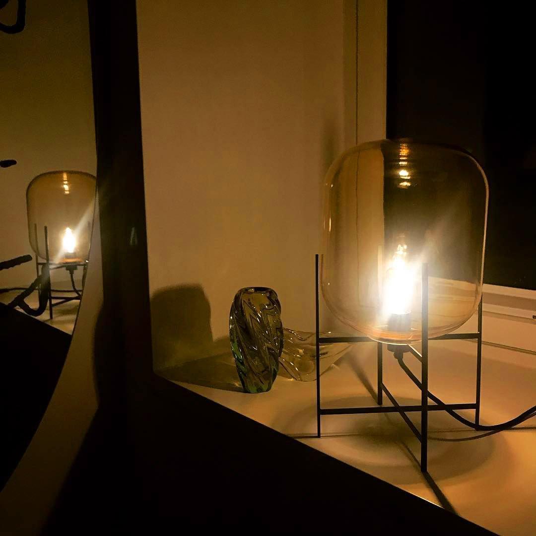 Gareth Glass Industrial Table Lamp-Neutral Decor