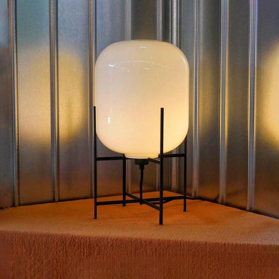 Gareth Glass Industrial Table Lamp-Neutral Decor