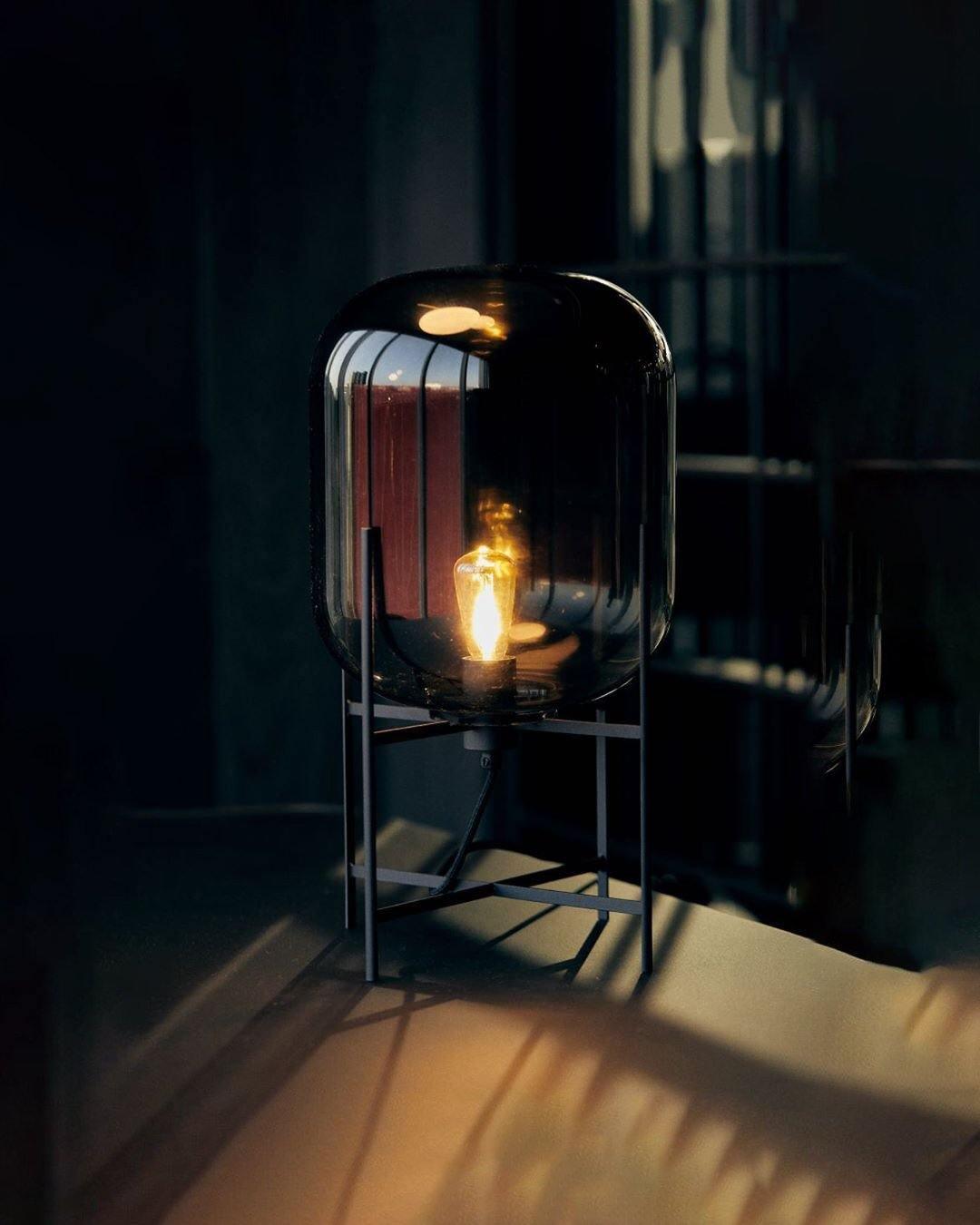 Gareth Glass Industrial Table Lamp-Neutral Decor