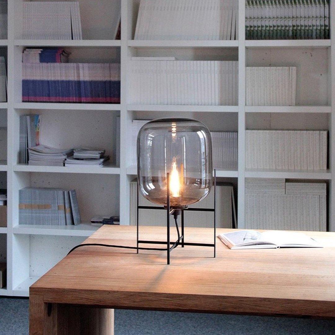 Gareth Glass Industrial Table Lamp-Neutral Decor