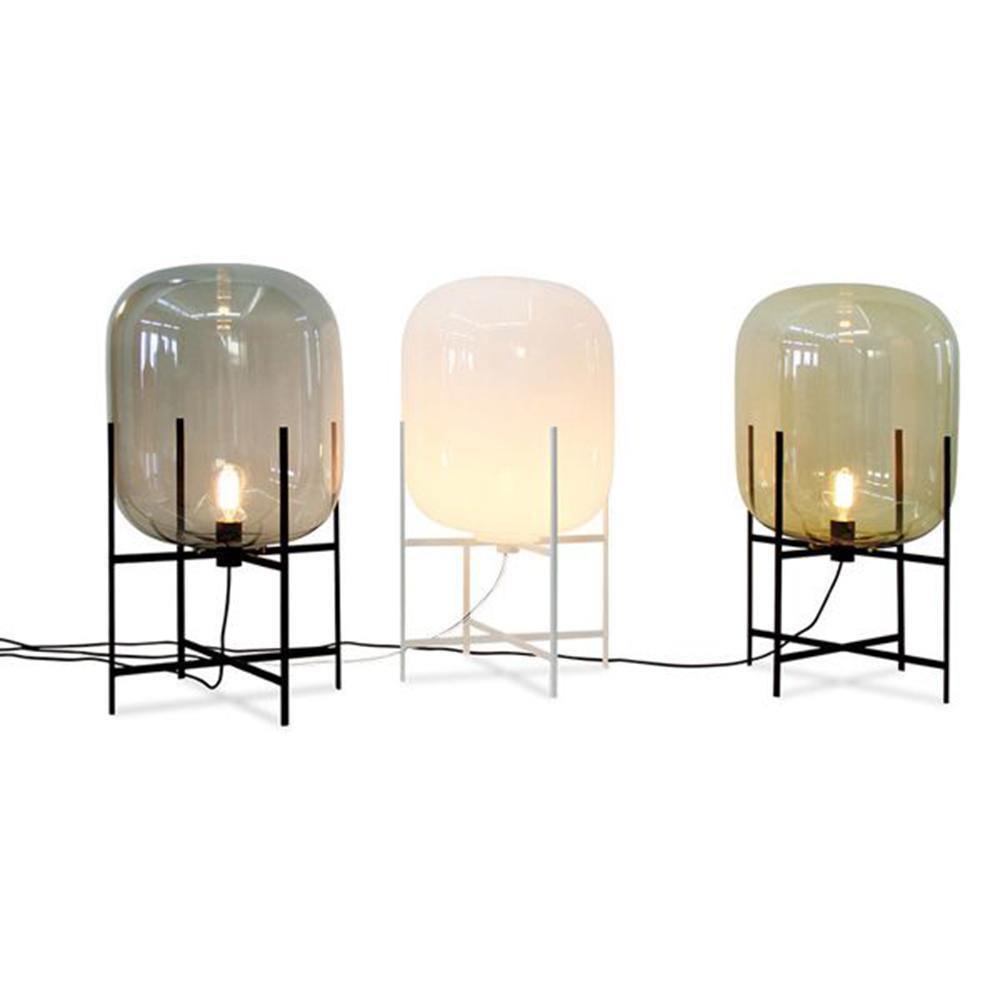 Gareth Glass Industrial Table Lamp-Neutral Decor