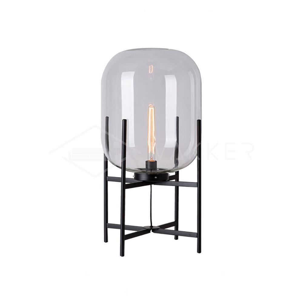 Gareth Glass Industrial Table Lamp-Neutral Decor