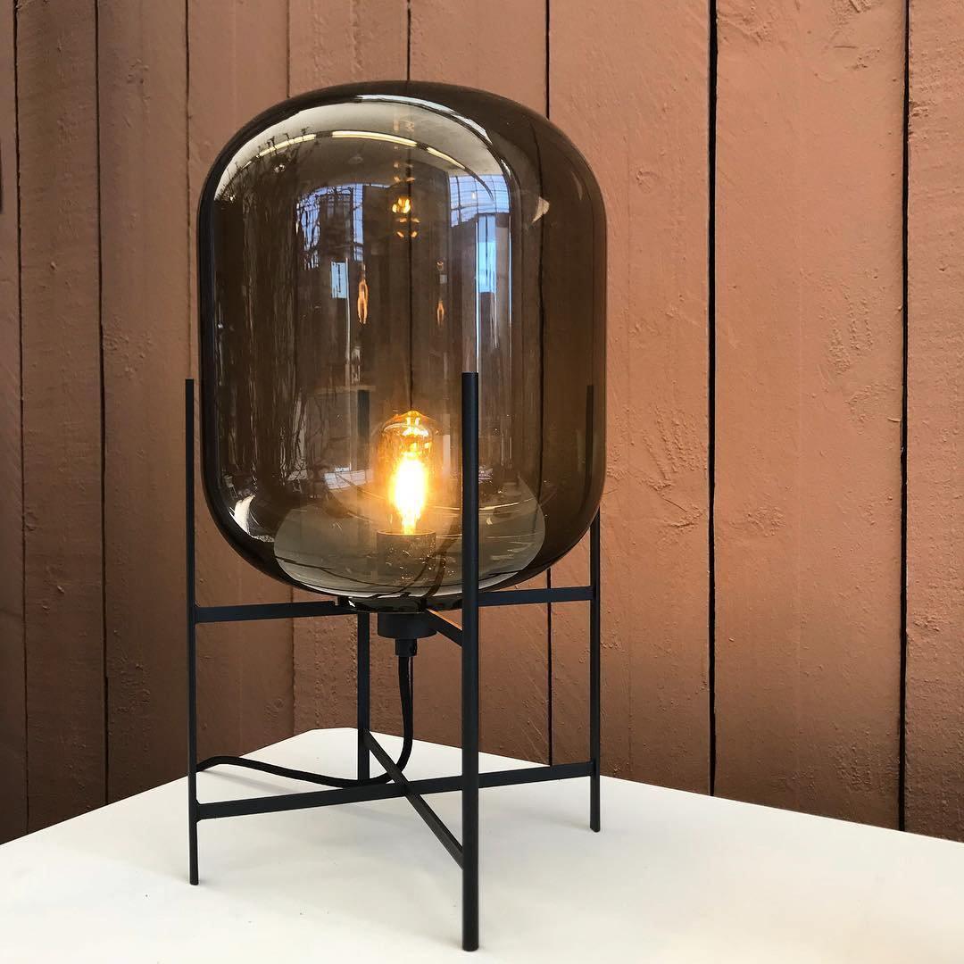 Gareth Glass Industrial Table Lamp-Neutral Decor