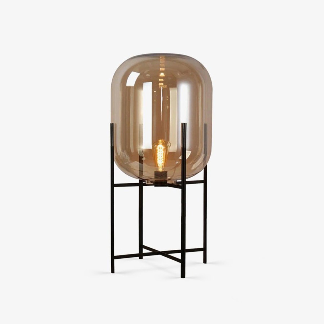 Gareth Glass Industrial Table Lamp-Neutral Decor