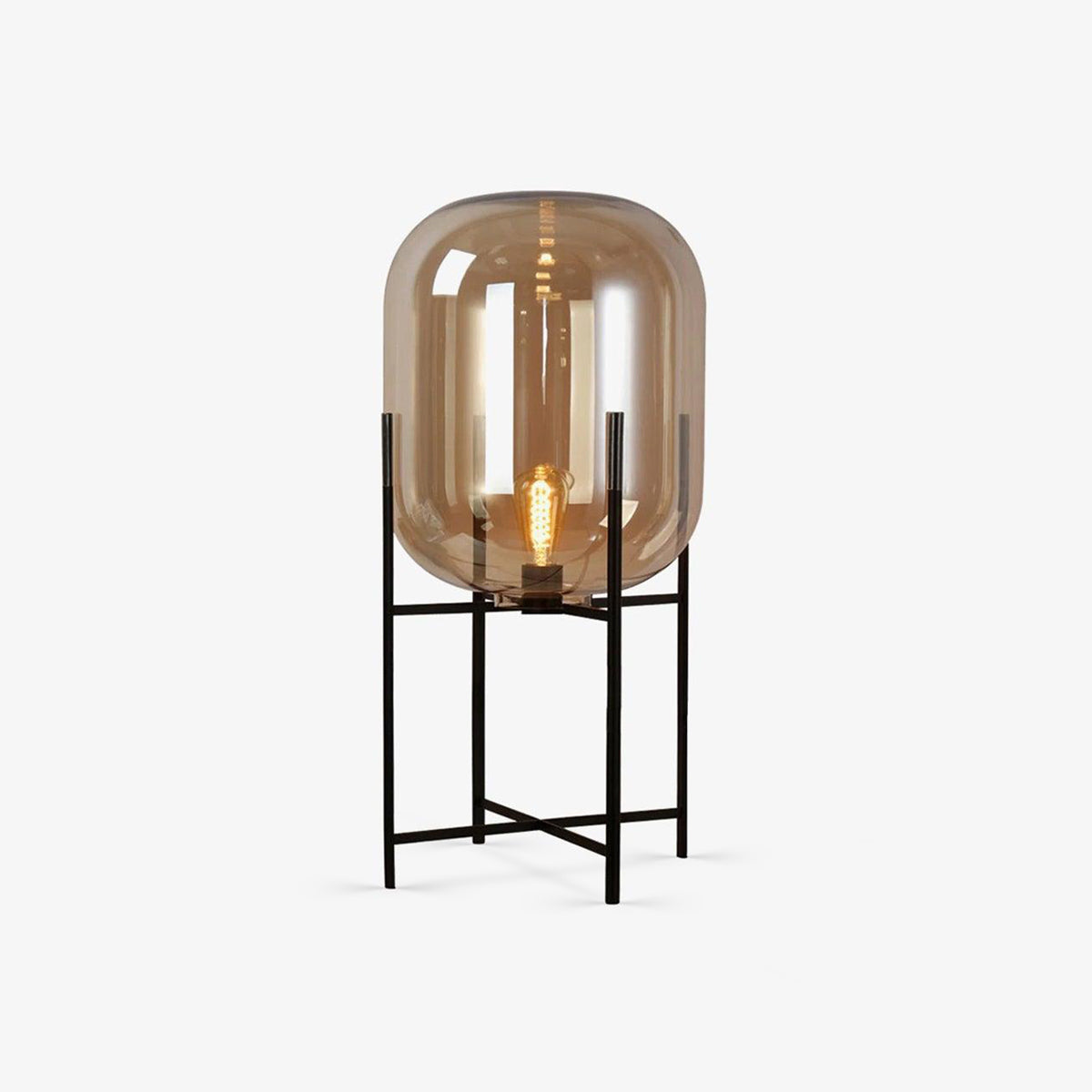 Gareth Glass Industrial Table Lamp-Neutral Decor