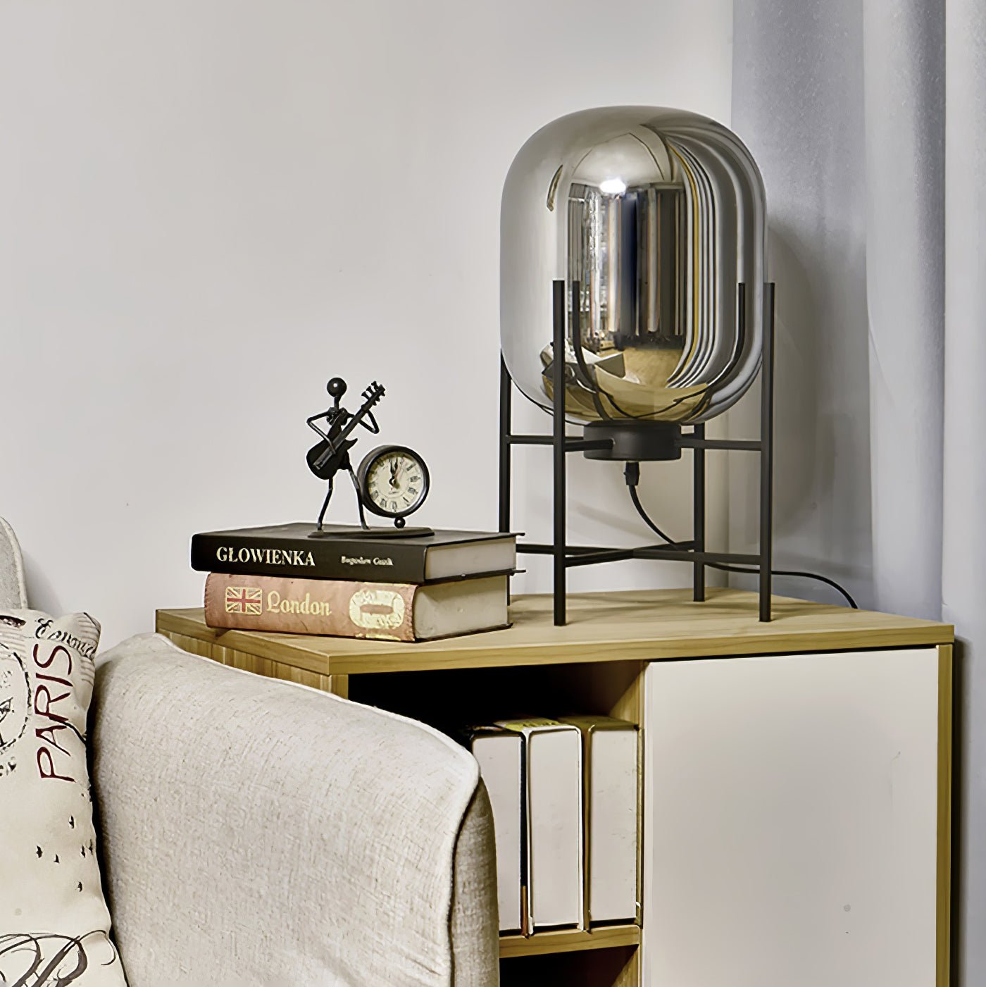 Gareth Glass Industrial Table Lamp-Neutral Decor