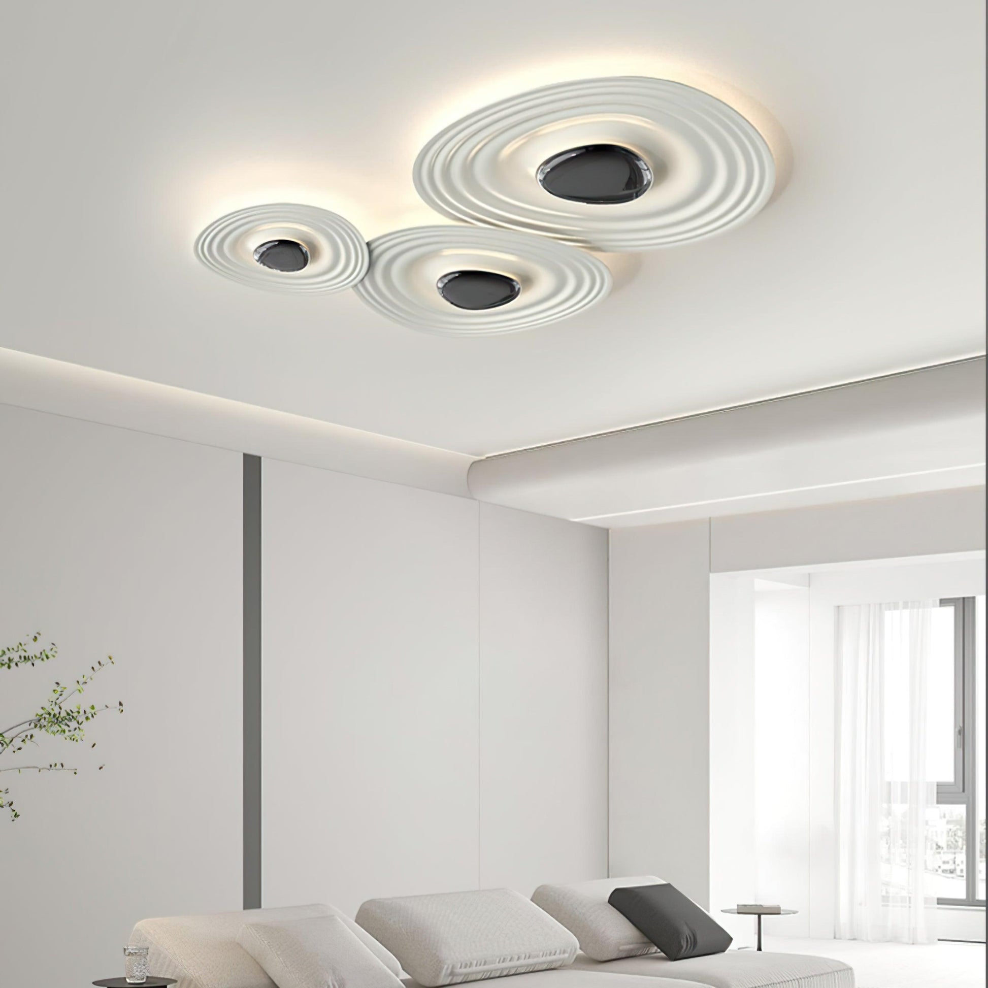 Idra Ceiling Lamp Ripple Ring Modern Sculptural-Neutral Decor