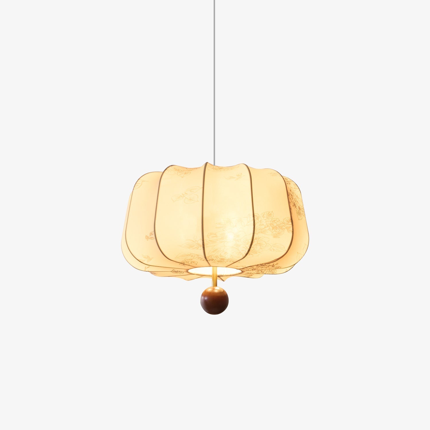 Divelo Wood & Fabric Pendant Light-Neutral Decor