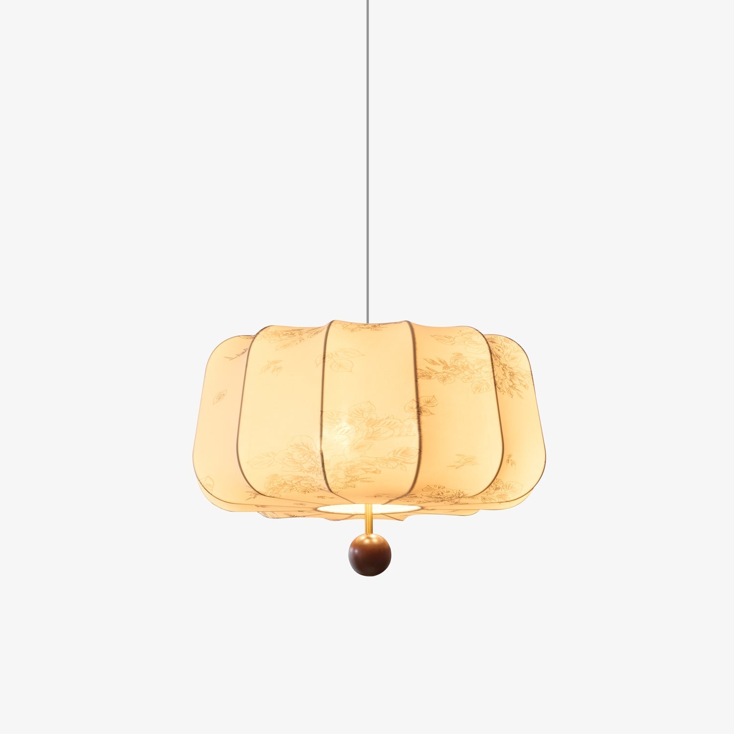Divelo Wood & Fabric Pendant Light-Neutral Decor
