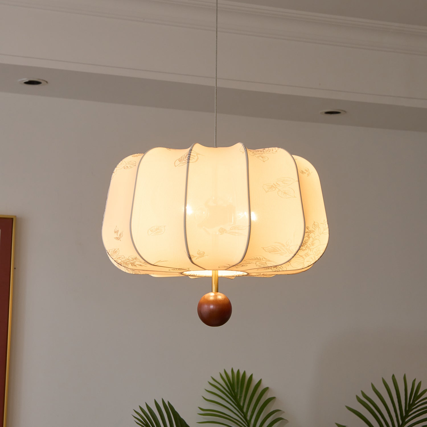 Divelo Wood & Fabric Pendant Light-Neutral Decor