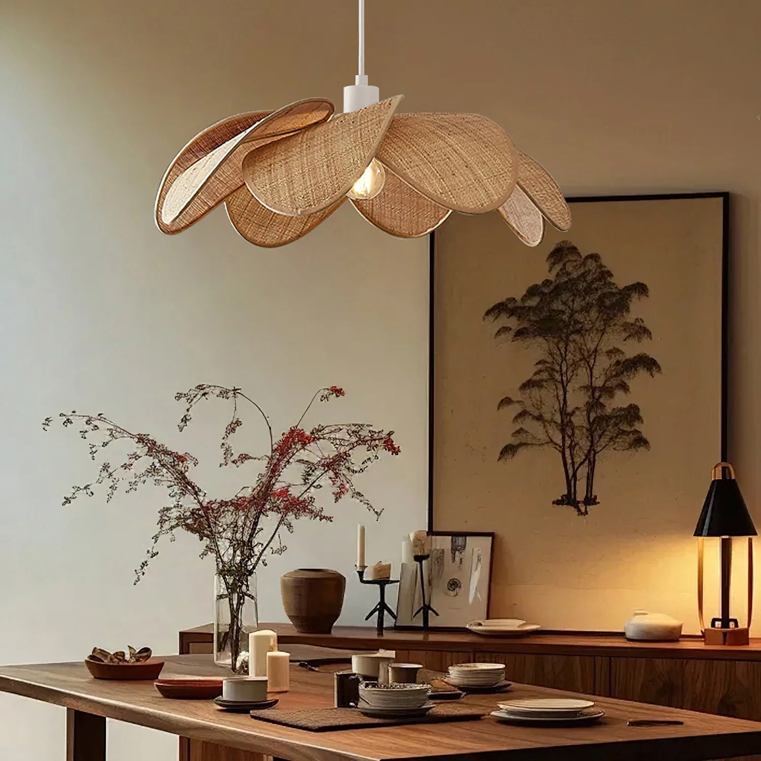 Odilia Pendant Light shown in a modern living room setting.