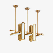 Lyvinaris Geometric Brass Linear Pendant Light-Neutral Decor