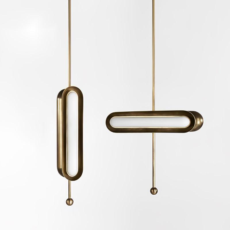 Lyvinaris Geometric Brass Linear Pendant Light-Neutral Decor