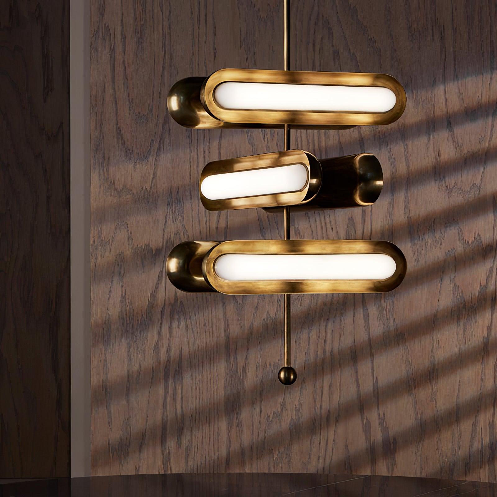 Lyvinaris Geometric Brass Linear Pendant Light-Neutral Decor