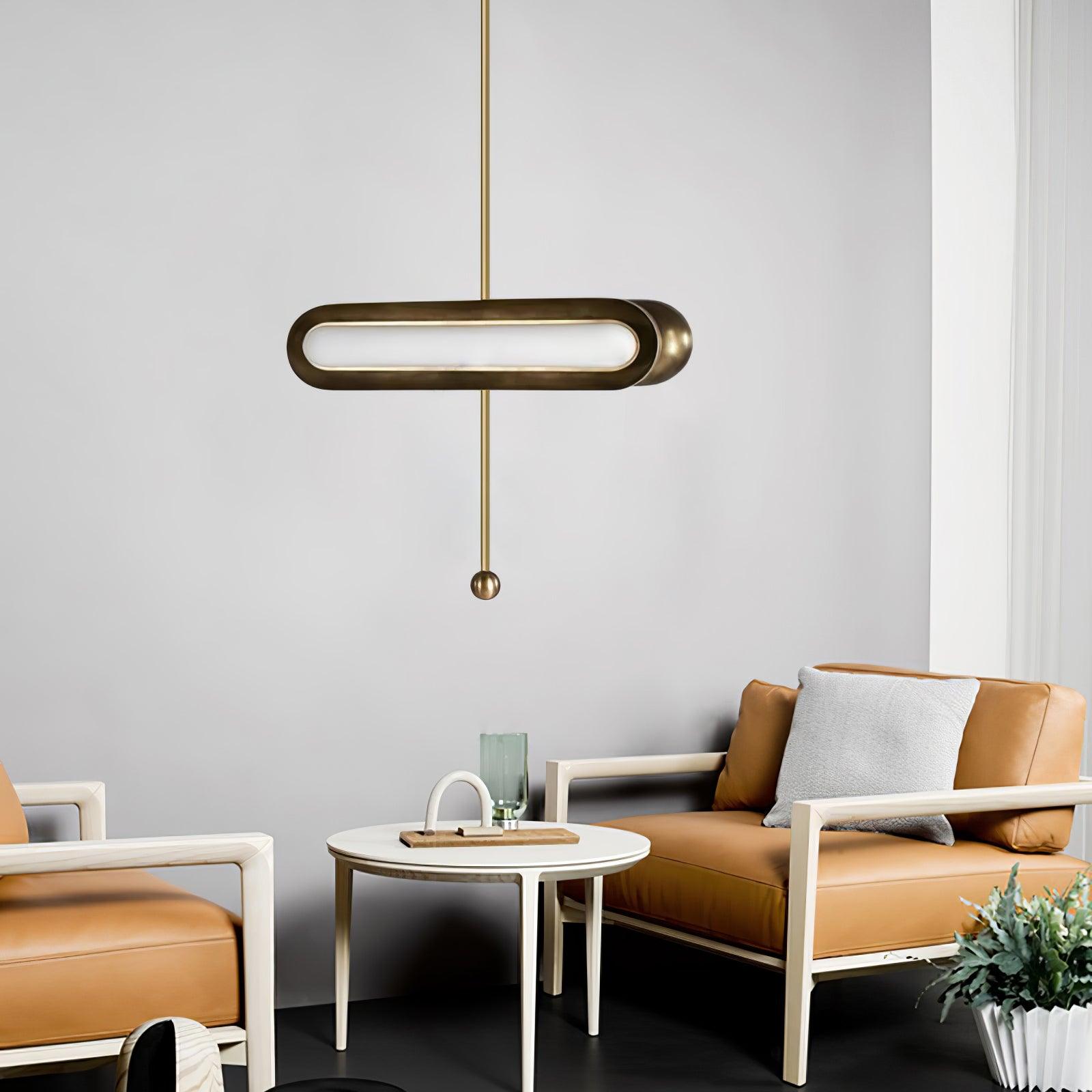 Lyvinaris Geometric Brass Linear Pendant Light-Neutral Decor