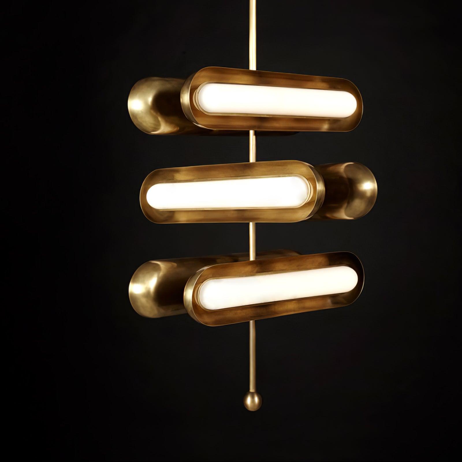 Lyvinaris Geometric Brass Linear Pendant Light-Neutral Decor