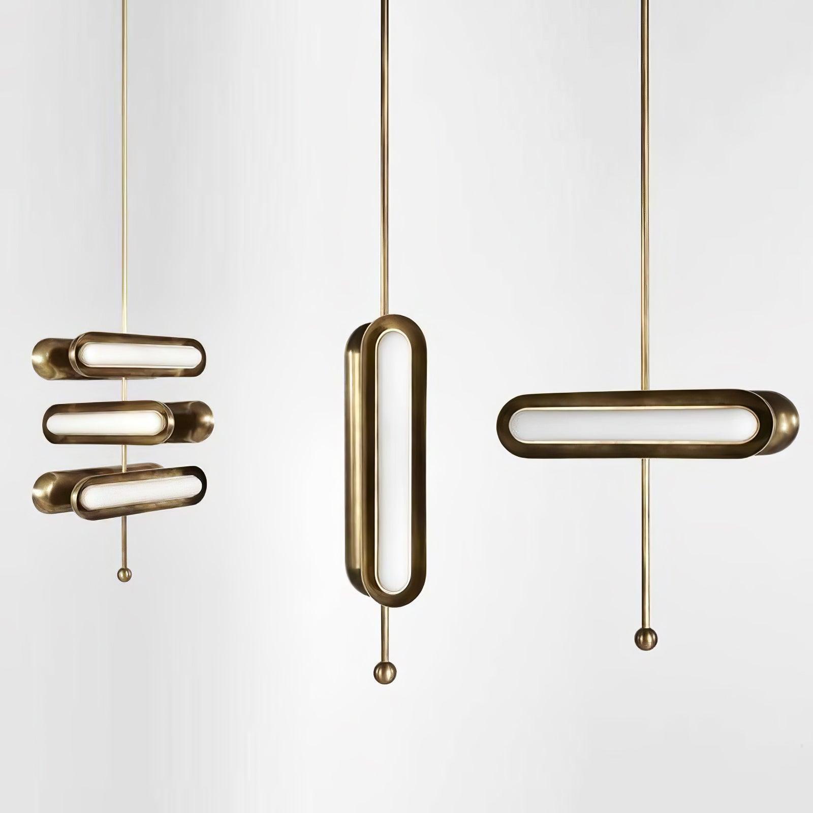 Lyvinaris Geometric Brass Linear Pendant Light-Neutral Decor
