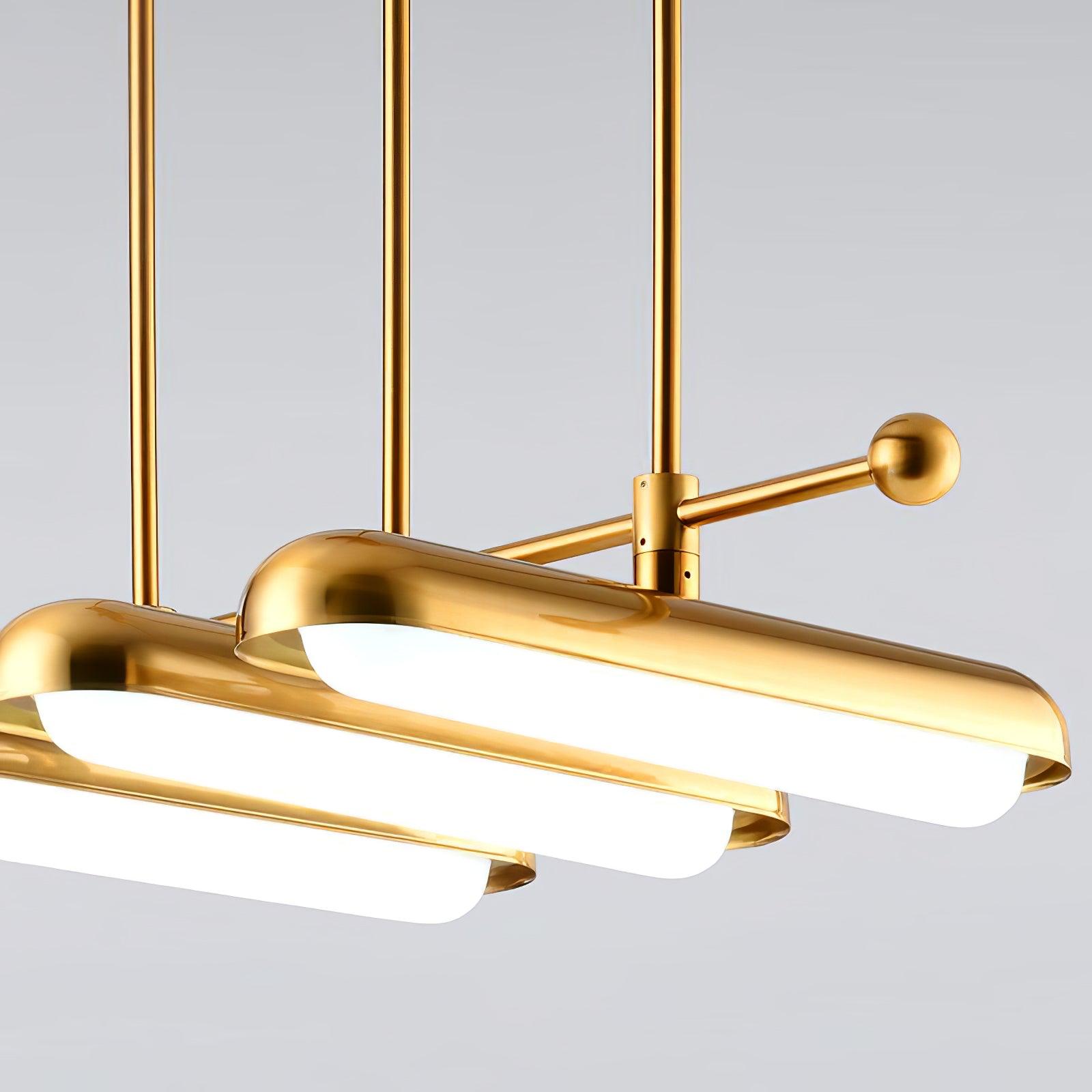 Lyvinaris Geometric Brass Linear Pendant Light-Neutral Decor