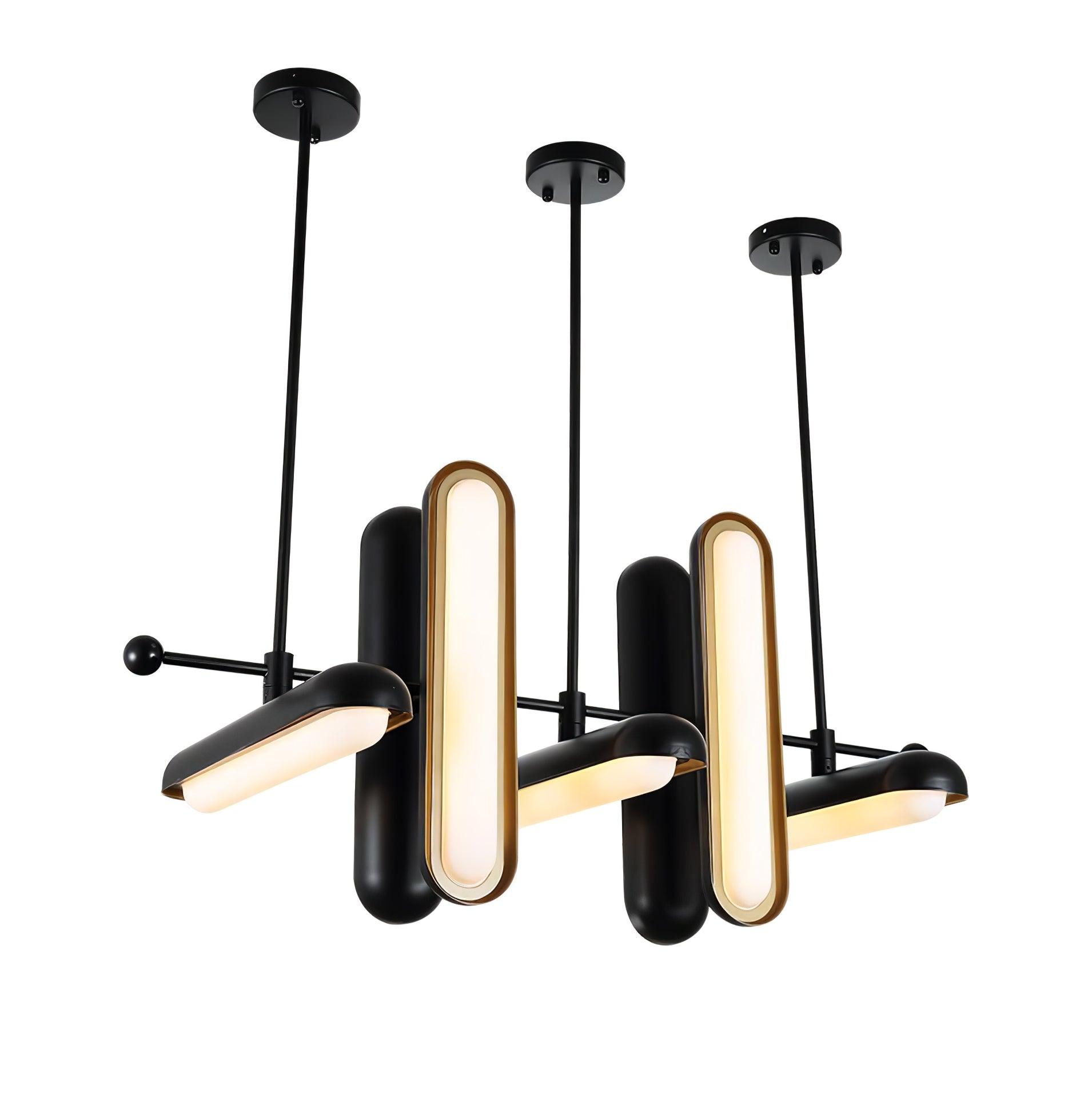 Lyvinaris Geometric Brass Linear Pendant Light-Neutral Decor
