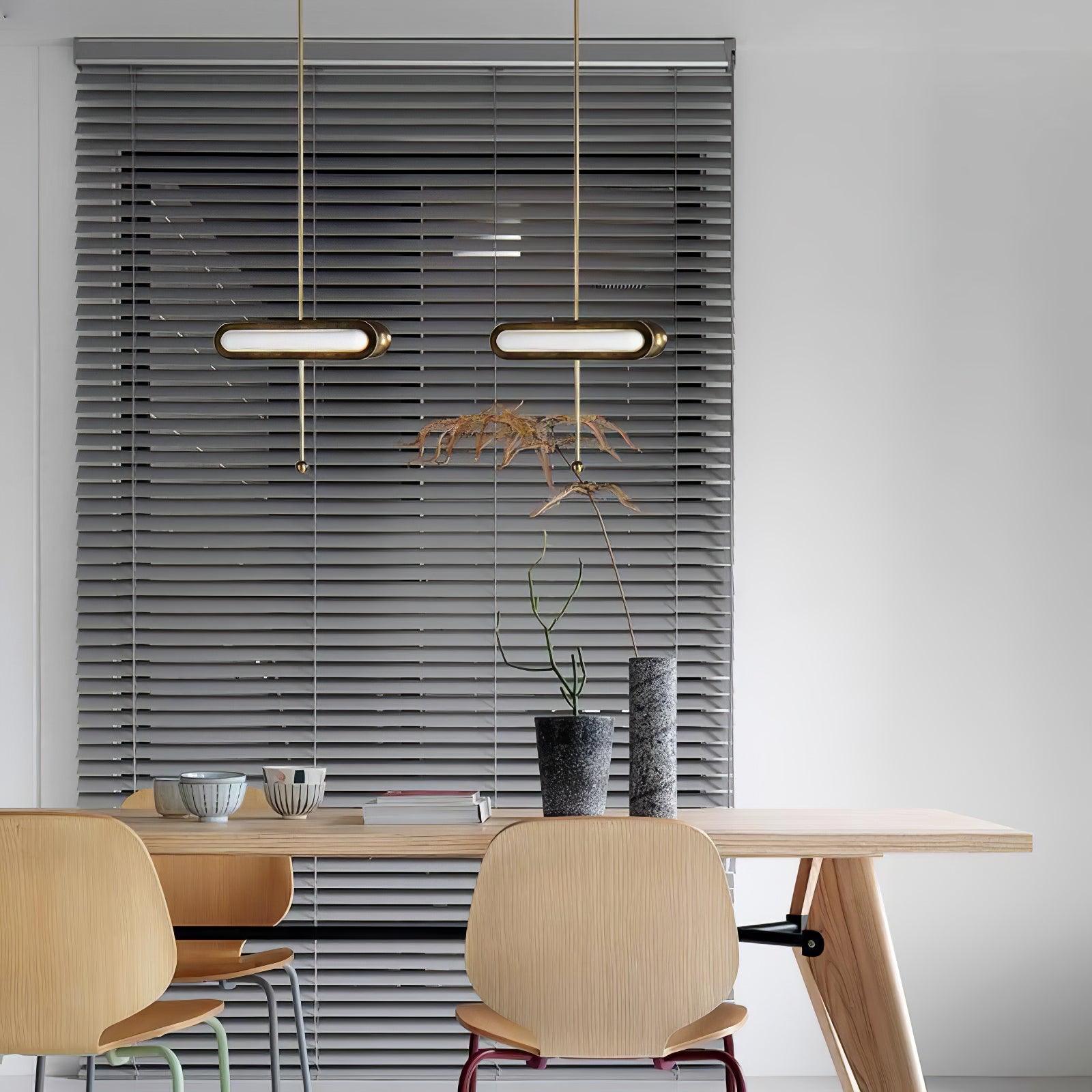 Lyvinaris Geometric Brass Linear Pendant Light-Neutral Decor