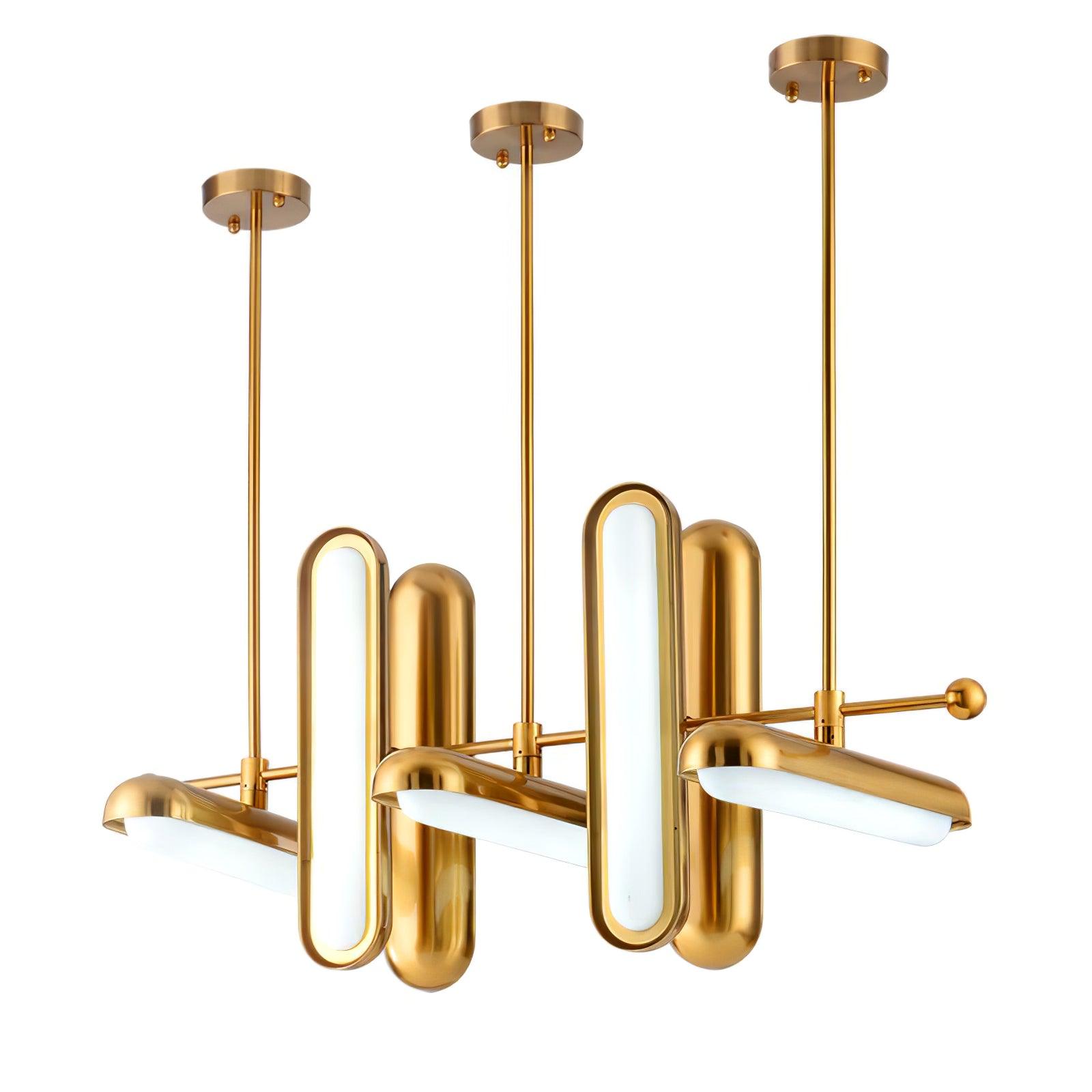 Lyvinaris Geometric Brass Linear Pendant Light-Neutral Decor