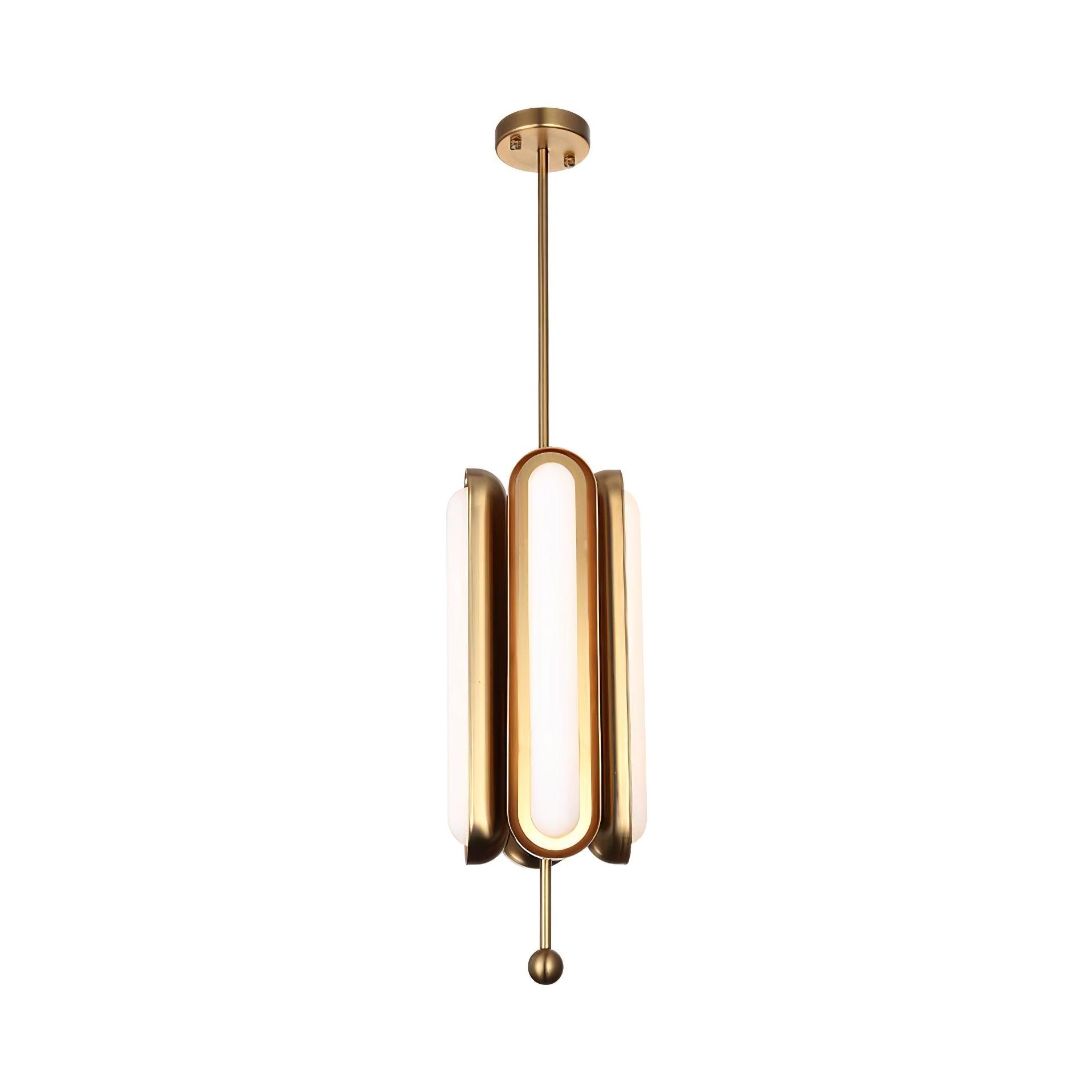 Lyvinaris Geometric Brass Linear Pendant Light-Neutral Decor