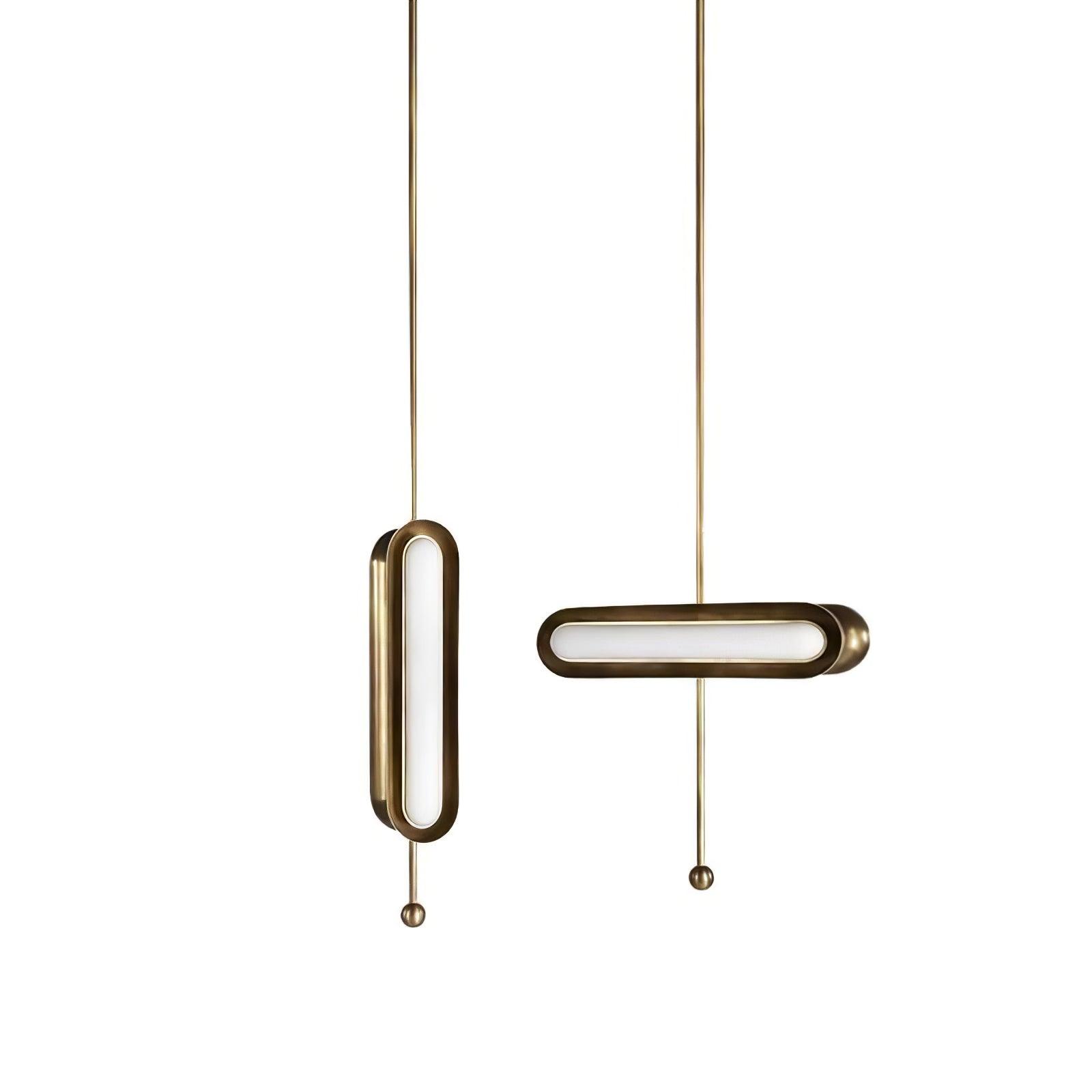 Lyvinaris Geometric Brass Linear Pendant Light-Neutral Decor
