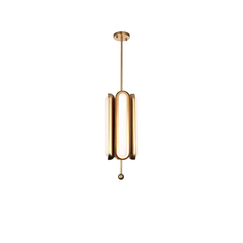 Lyvinaris Geometric Brass Linear Pendant Light-Neutral Decor