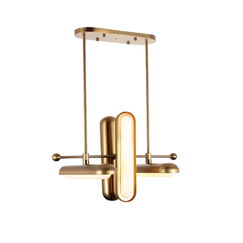 Lyvinaris Geometric Brass Linear Pendant Light-Neutral Decor
