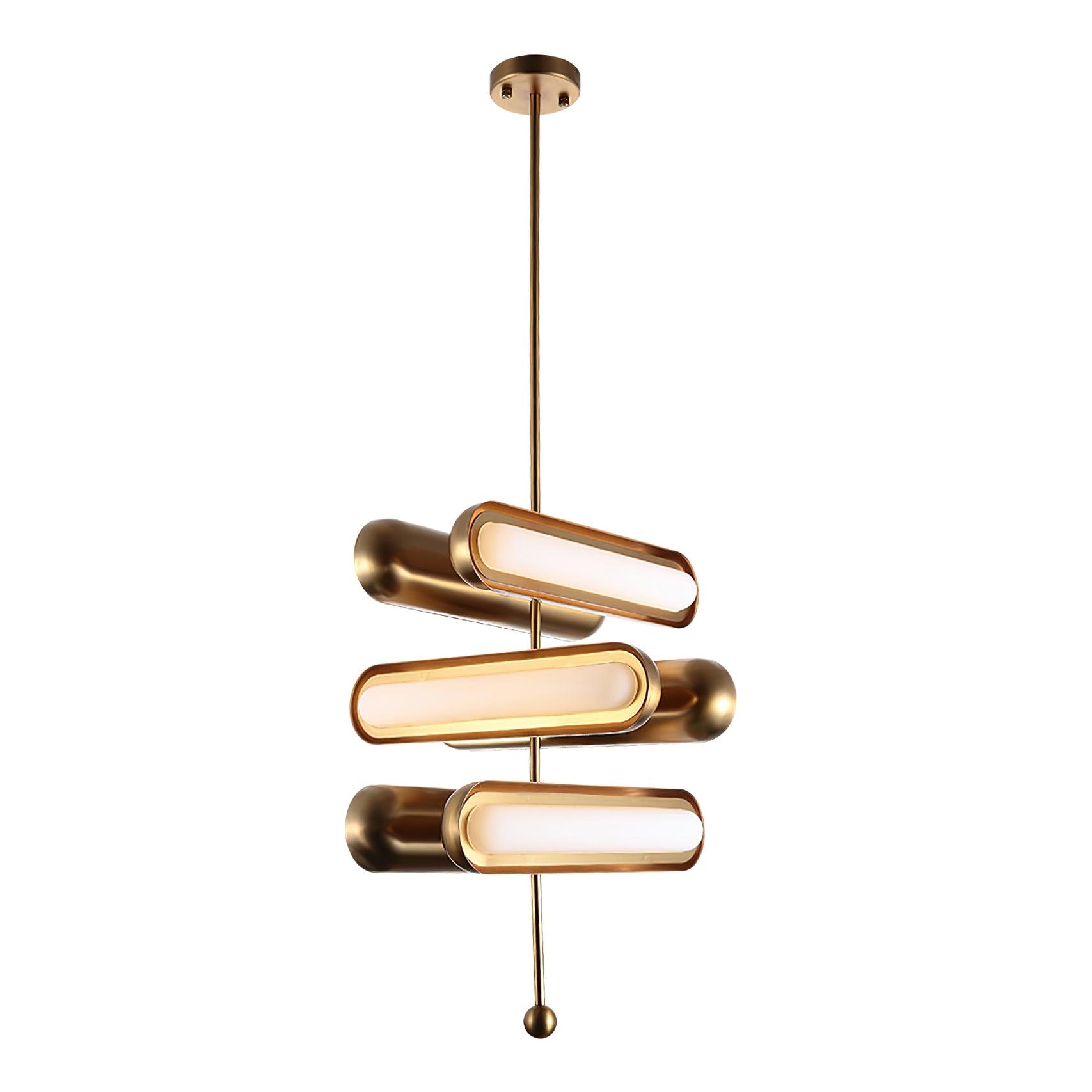 Lyvinaris Geometric Brass Linear Pendant Light-Neutral Decor