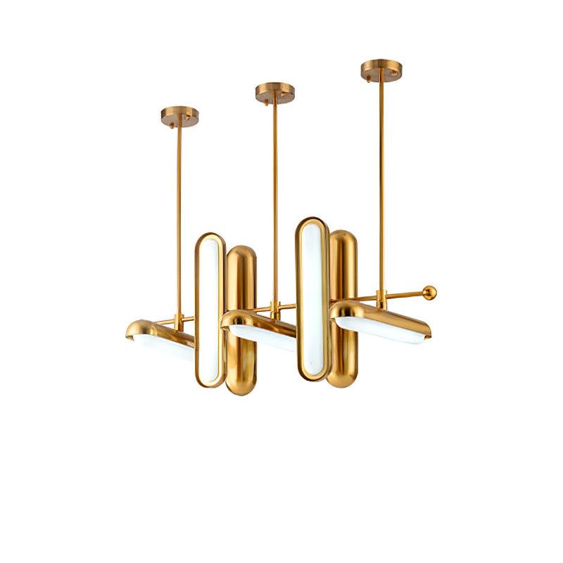 Lyvinaris Geometric Brass Linear Pendant Light-Neutral Decor