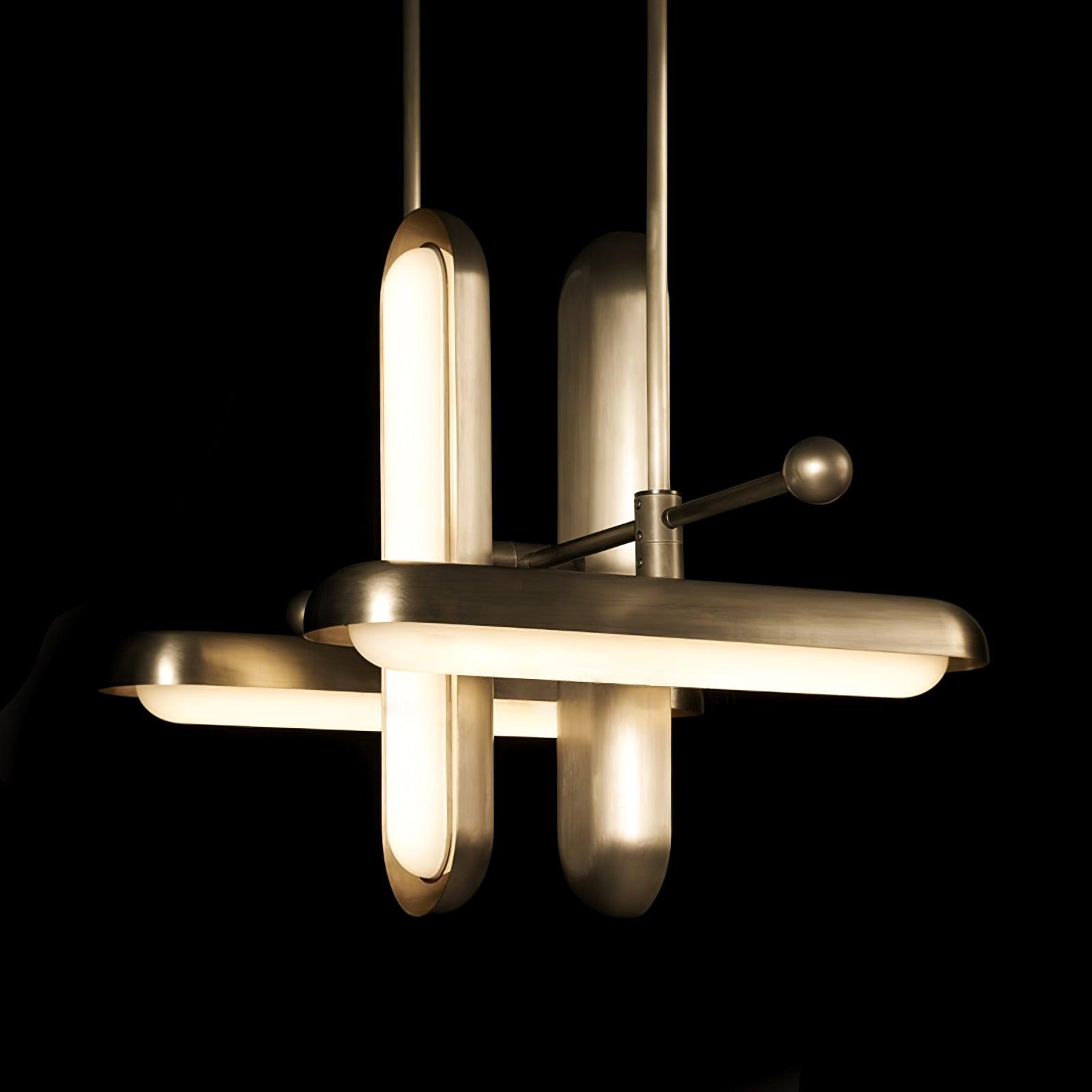 Lyvinaris Geometric Brass Linear Pendant Light-Neutral Decor