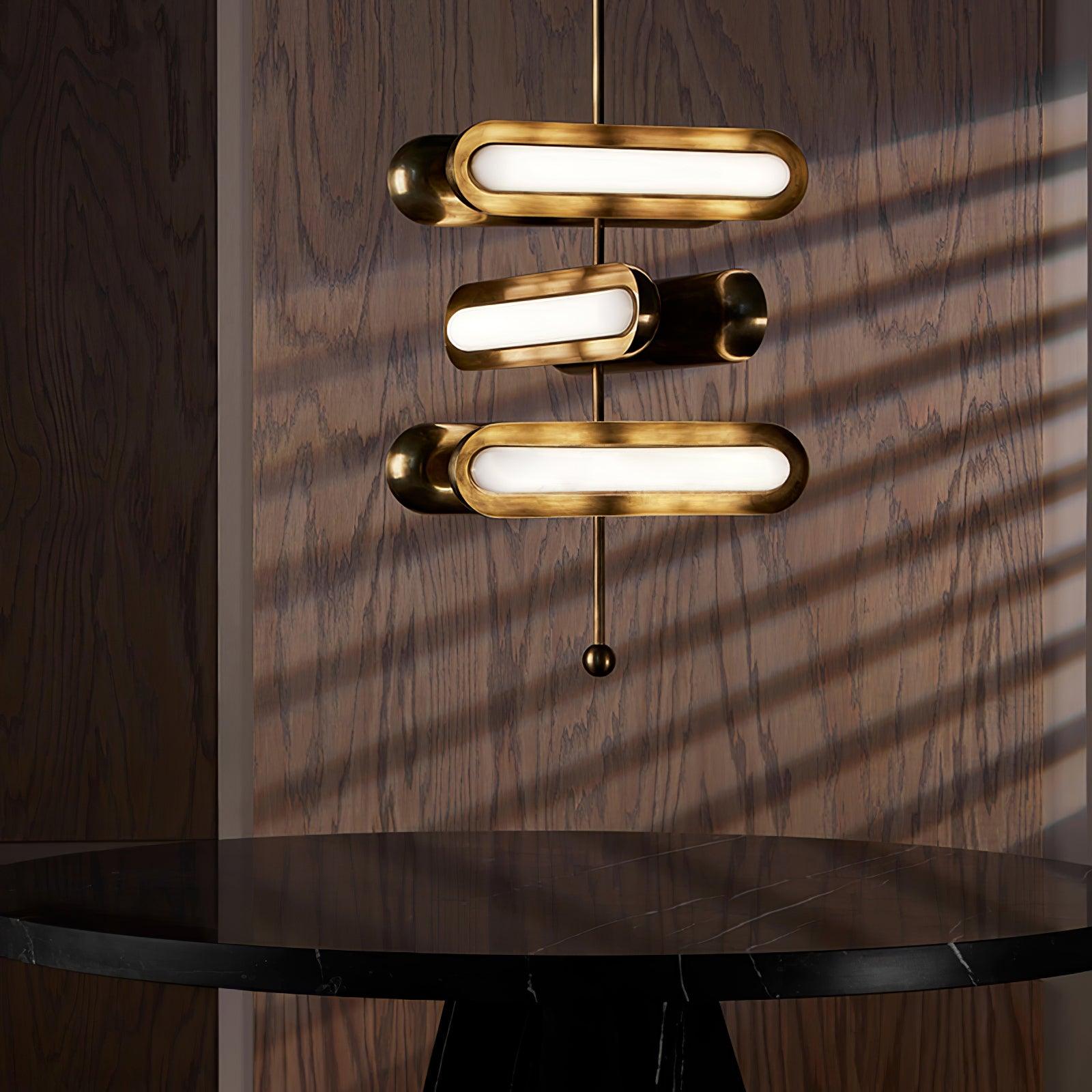 Lyvinaris Geometric Brass Linear Pendant Light-Neutral Decor