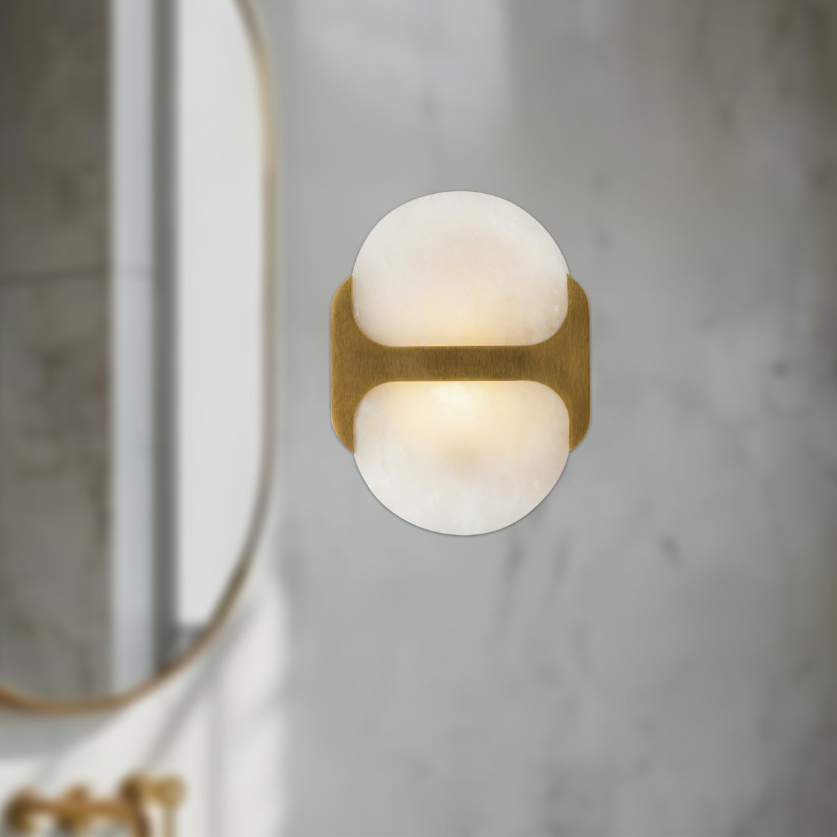 Ulthaora Double Globe Alabaster Wall Ligh-Neutral Decor