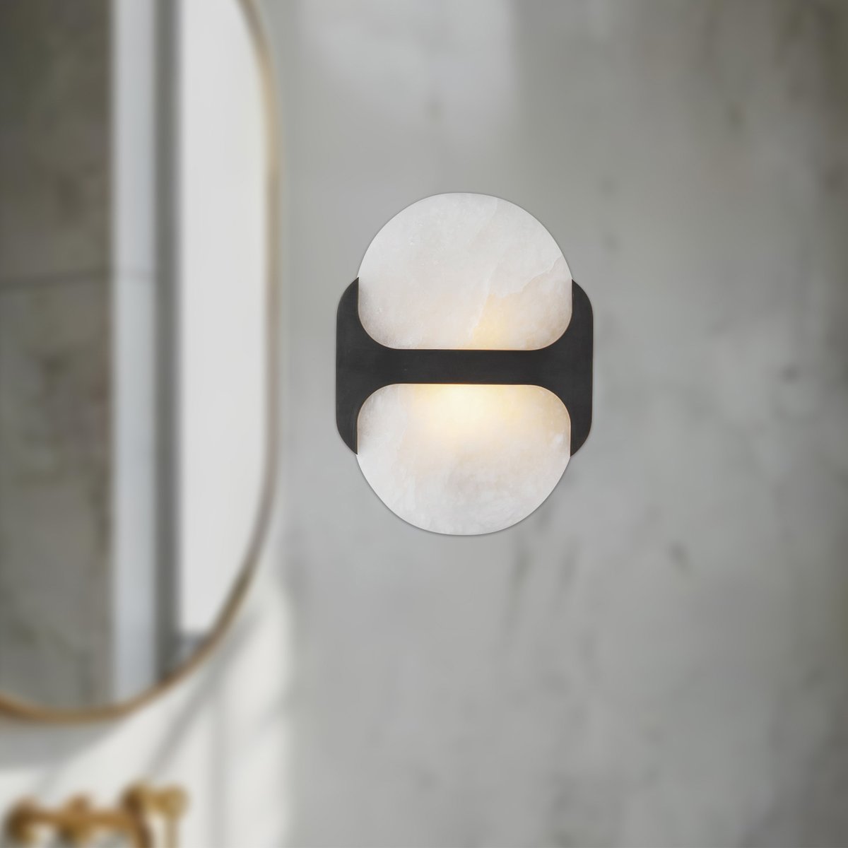 Ulthaora Double Globe Alabaster Wall Ligh-Neutral Decor