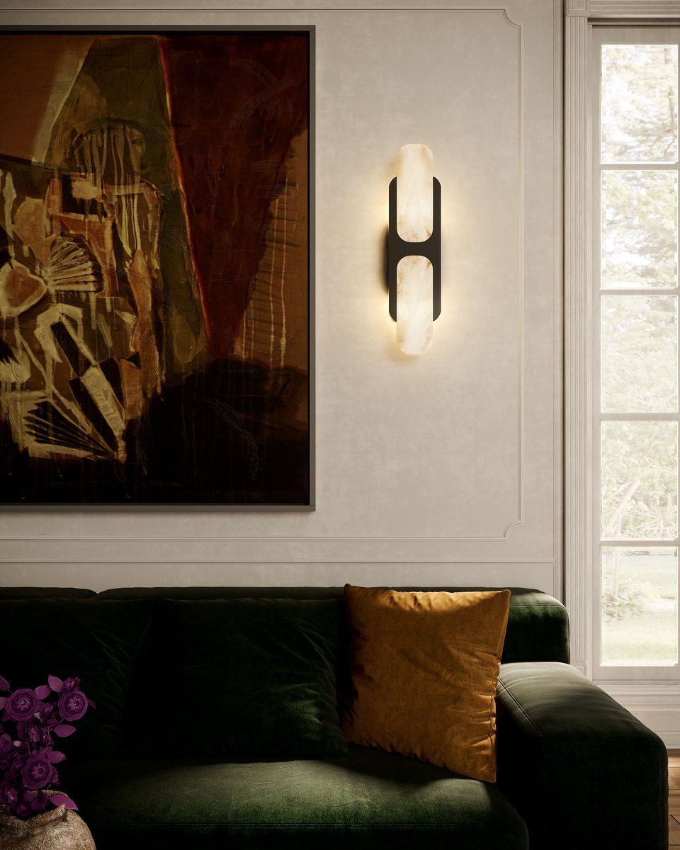 Ulthaora Double Globe Alabaster Wall Ligh-Neutral Decor