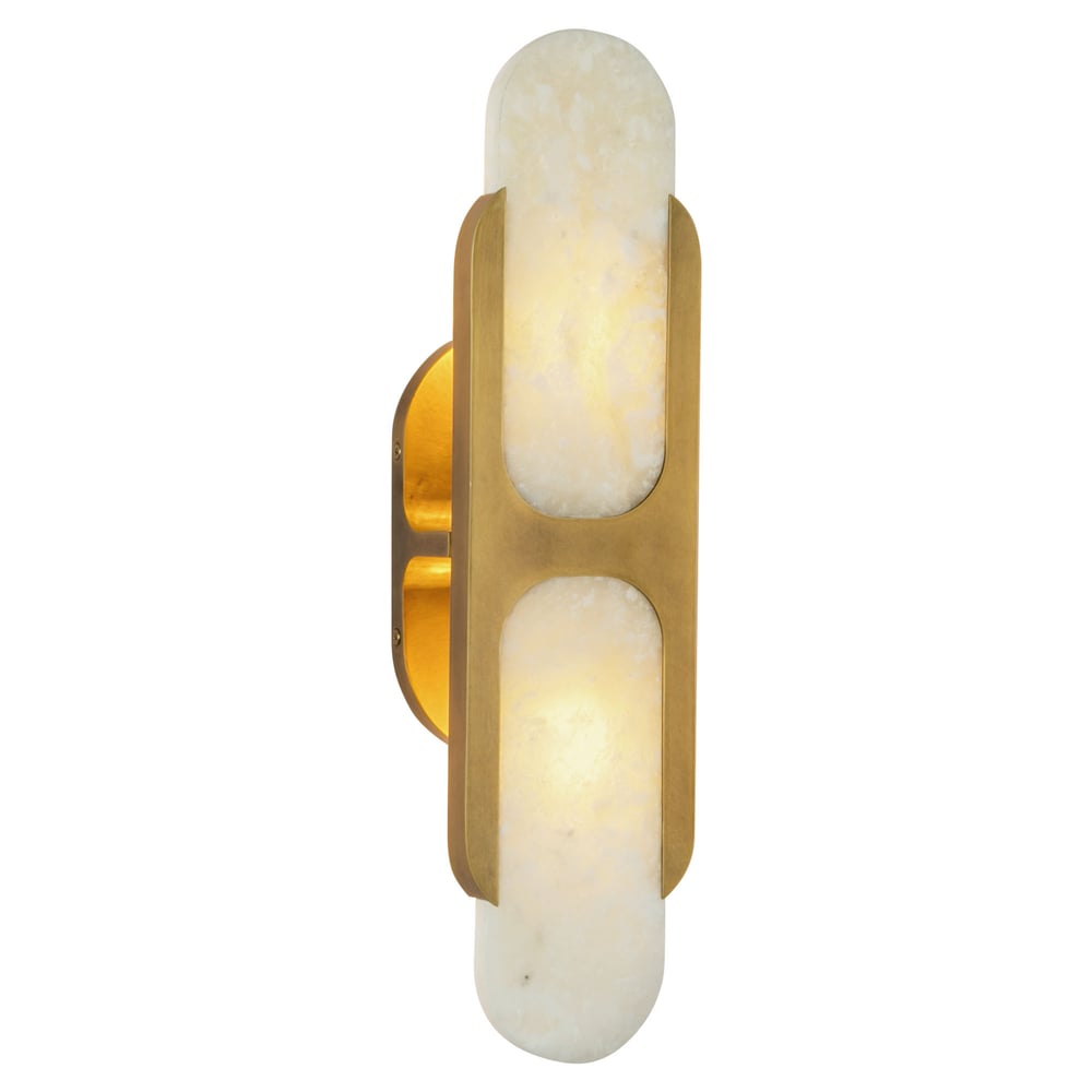 Ulthaora Double Globe Alabaster Wall Ligh-Neutral Decor
