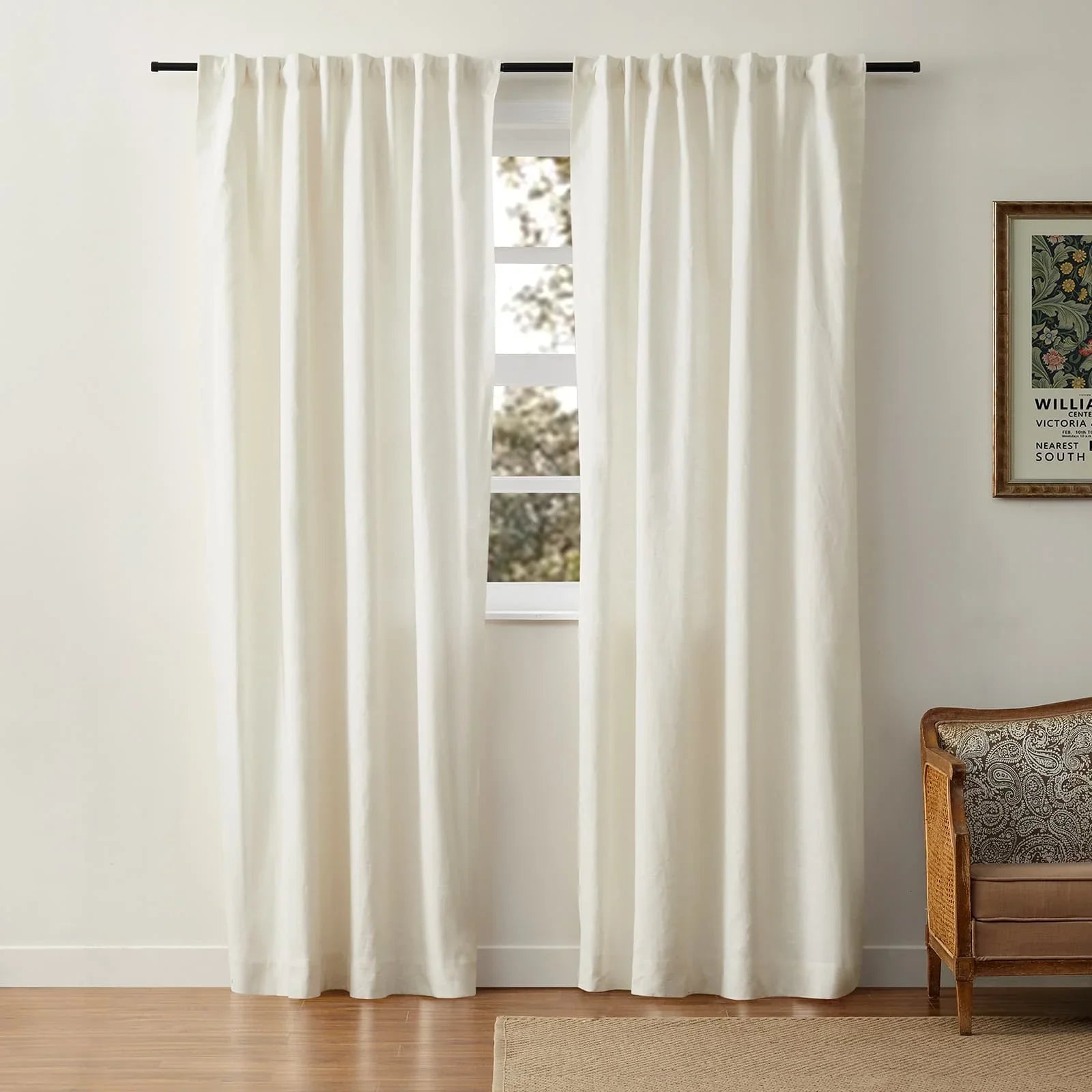 Jenna Linen Curtains & Drapes Soft Top-Neutral Decor