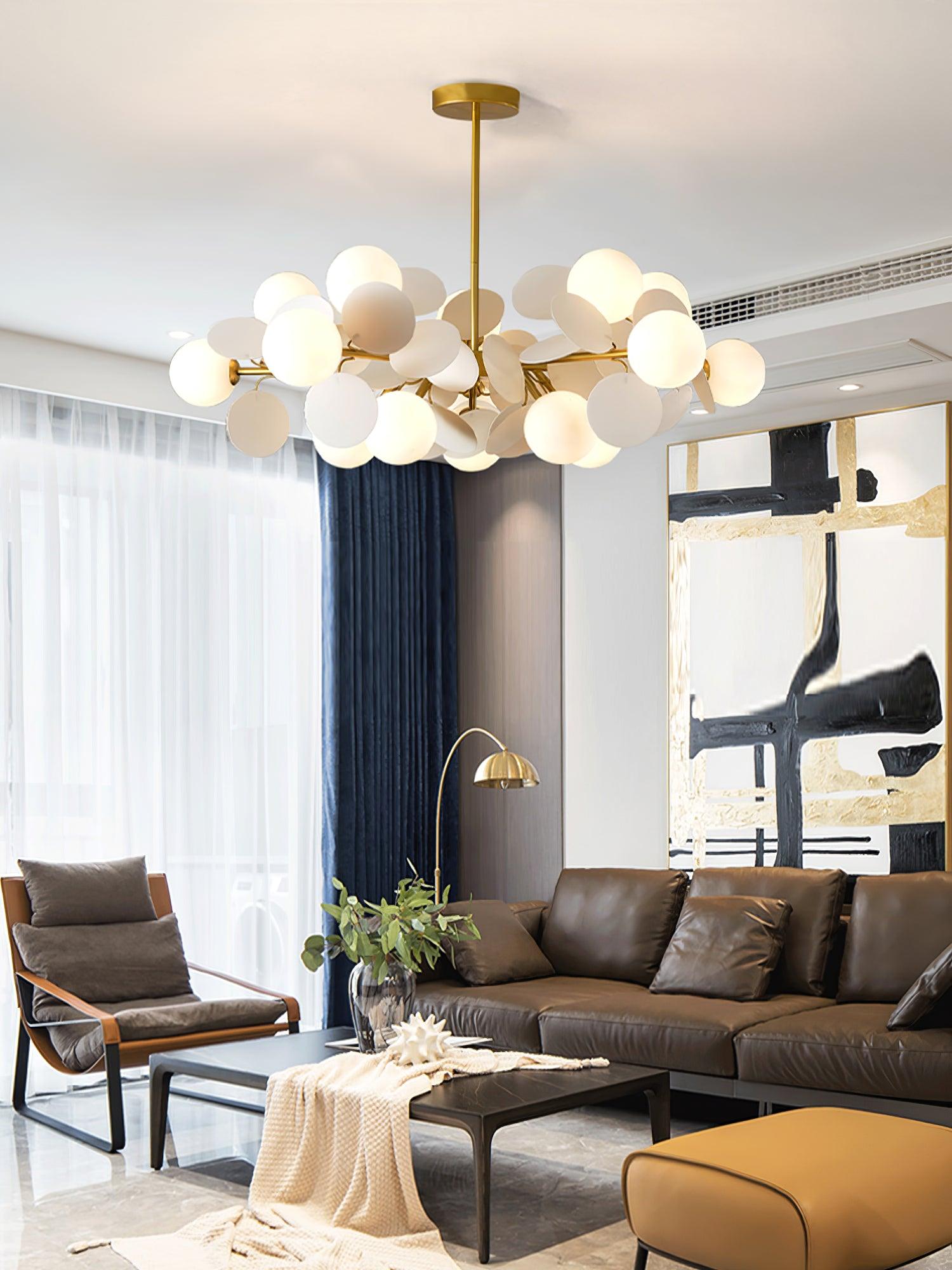 Tide Chandelier Off White Tree Eight Open Shades-Neutral Decor