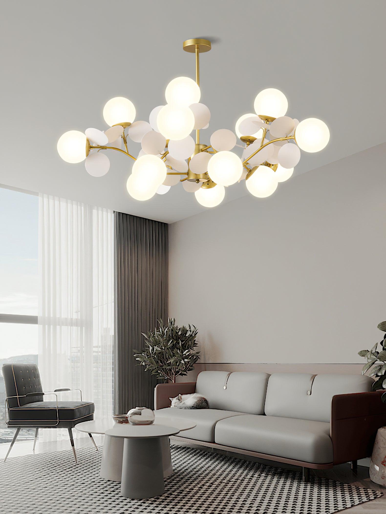Tide Chandelier Off White Tree Eight Open Shades-Neutral Decor