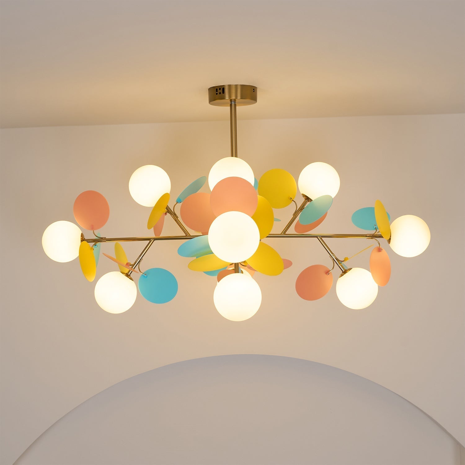 Tide Chandelier Off White Tree Eight Open Shades-Neutral Decor