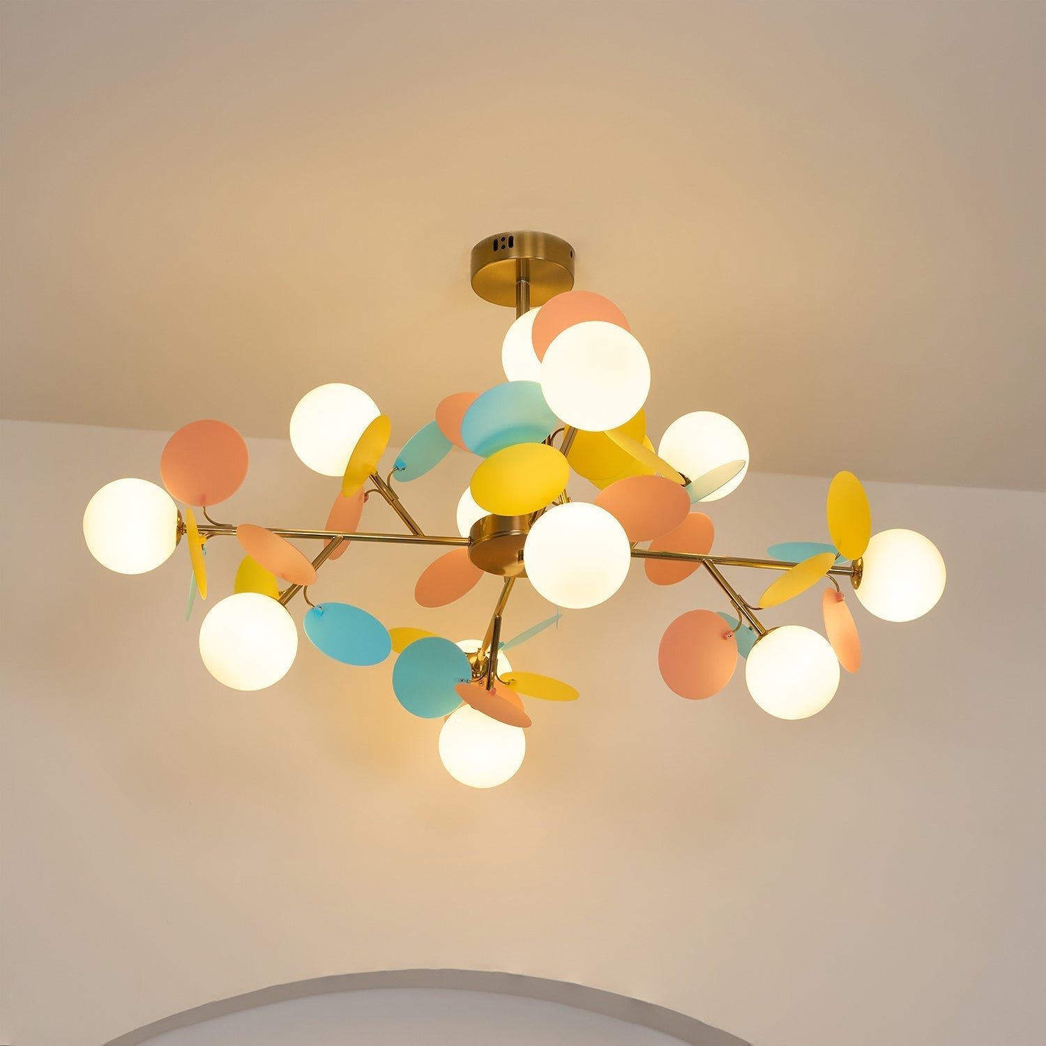 Tide Chandelier Off White Tree Eight Open Shades-Neutral Decor