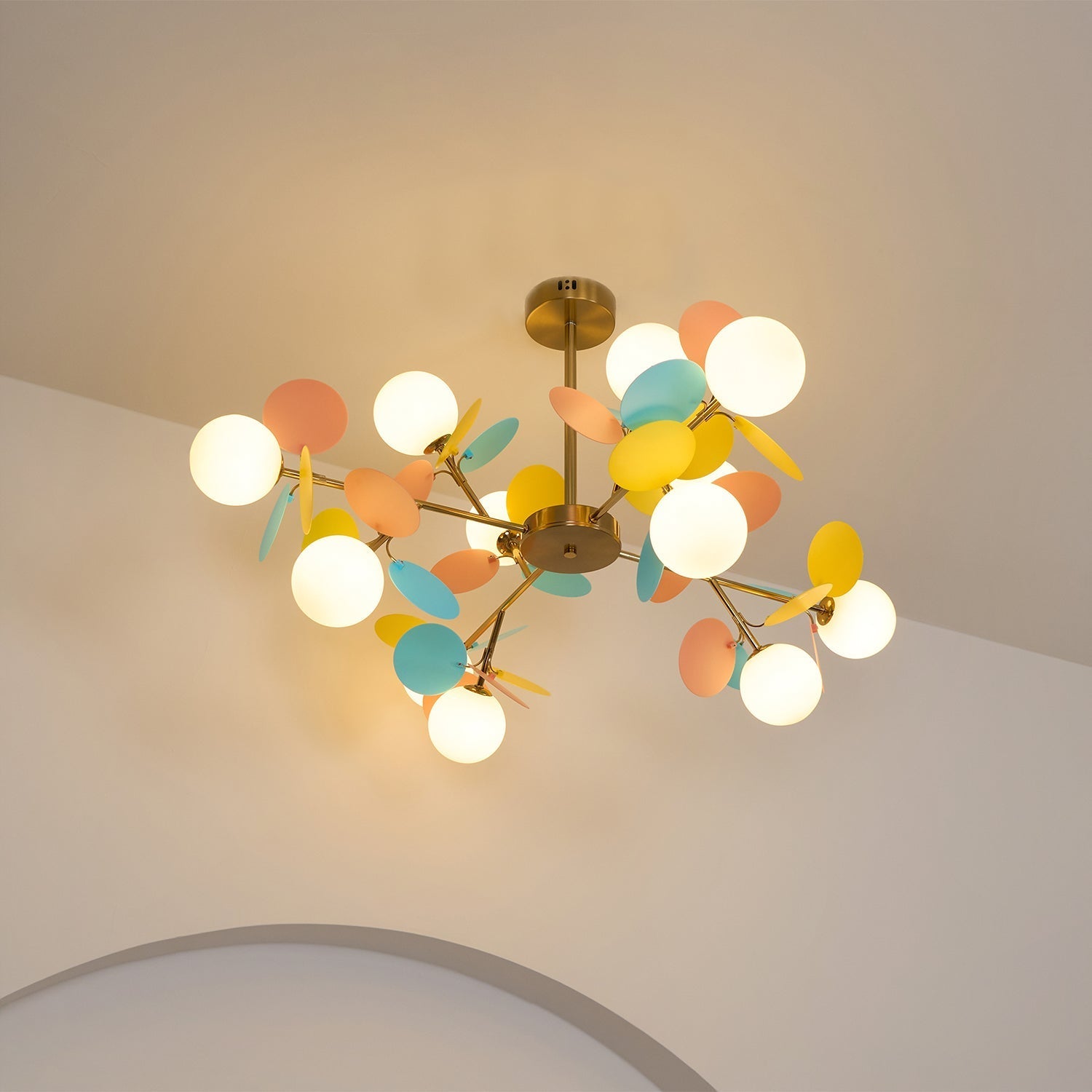Tide Chandelier Off White Tree Eight Open Shades-Neutral Decor