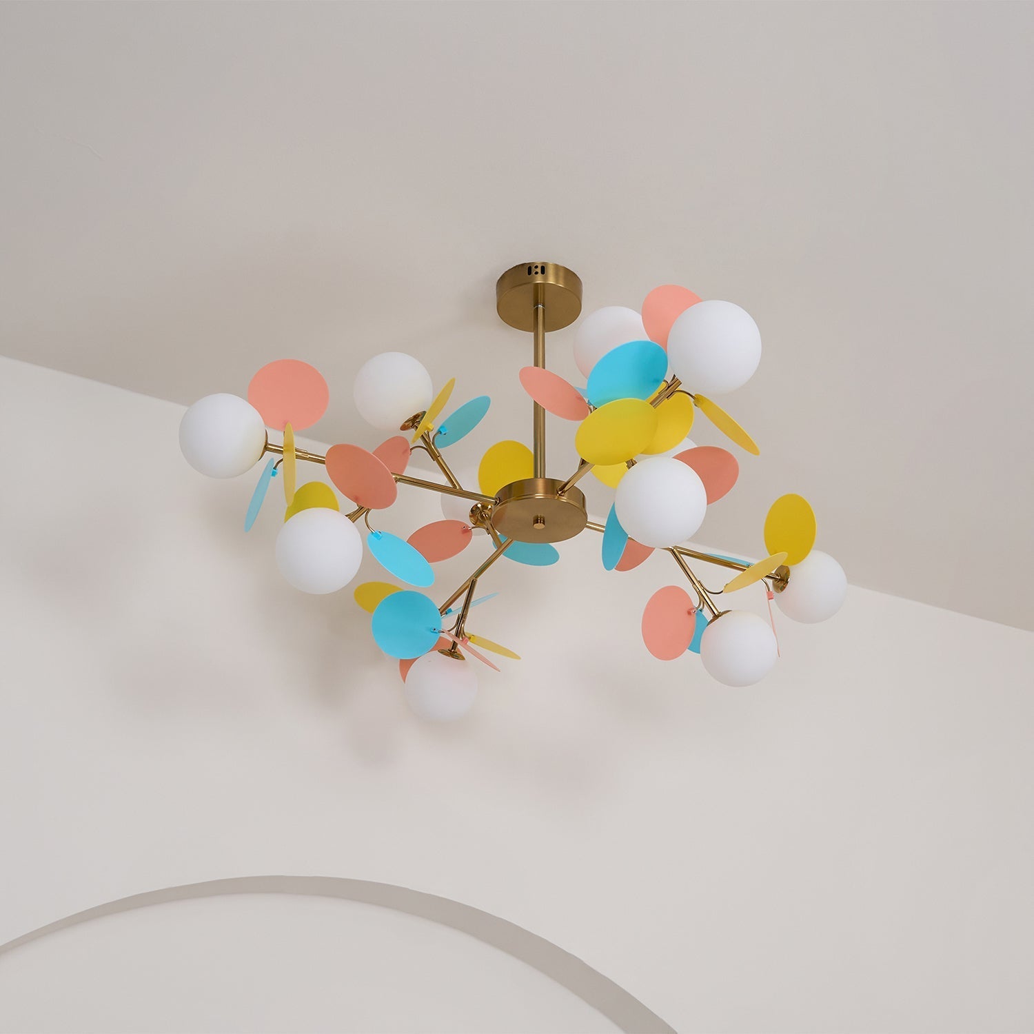Tide Chandelier Off White Tree Eight Open Shades-Neutral Decor