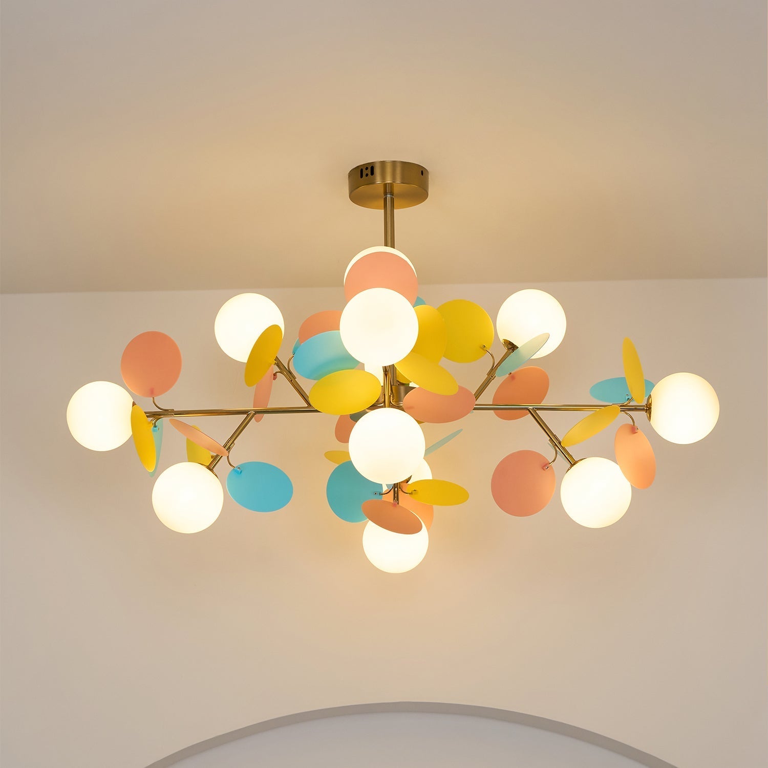 Tide Chandelier Off White Tree Eight Open Shades-Neutral Decor