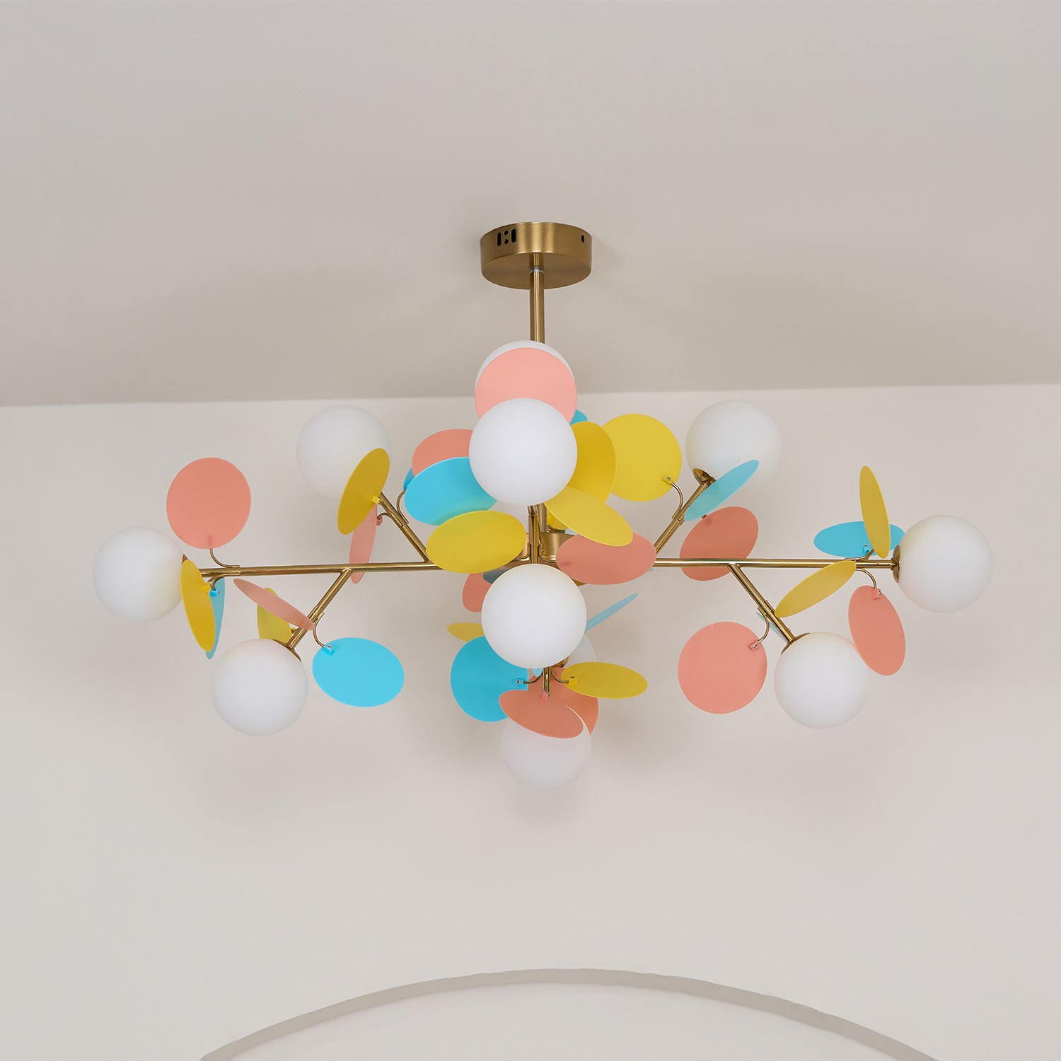 Tide Chandelier Off White Tree Eight Open Shades-Neutral Decor