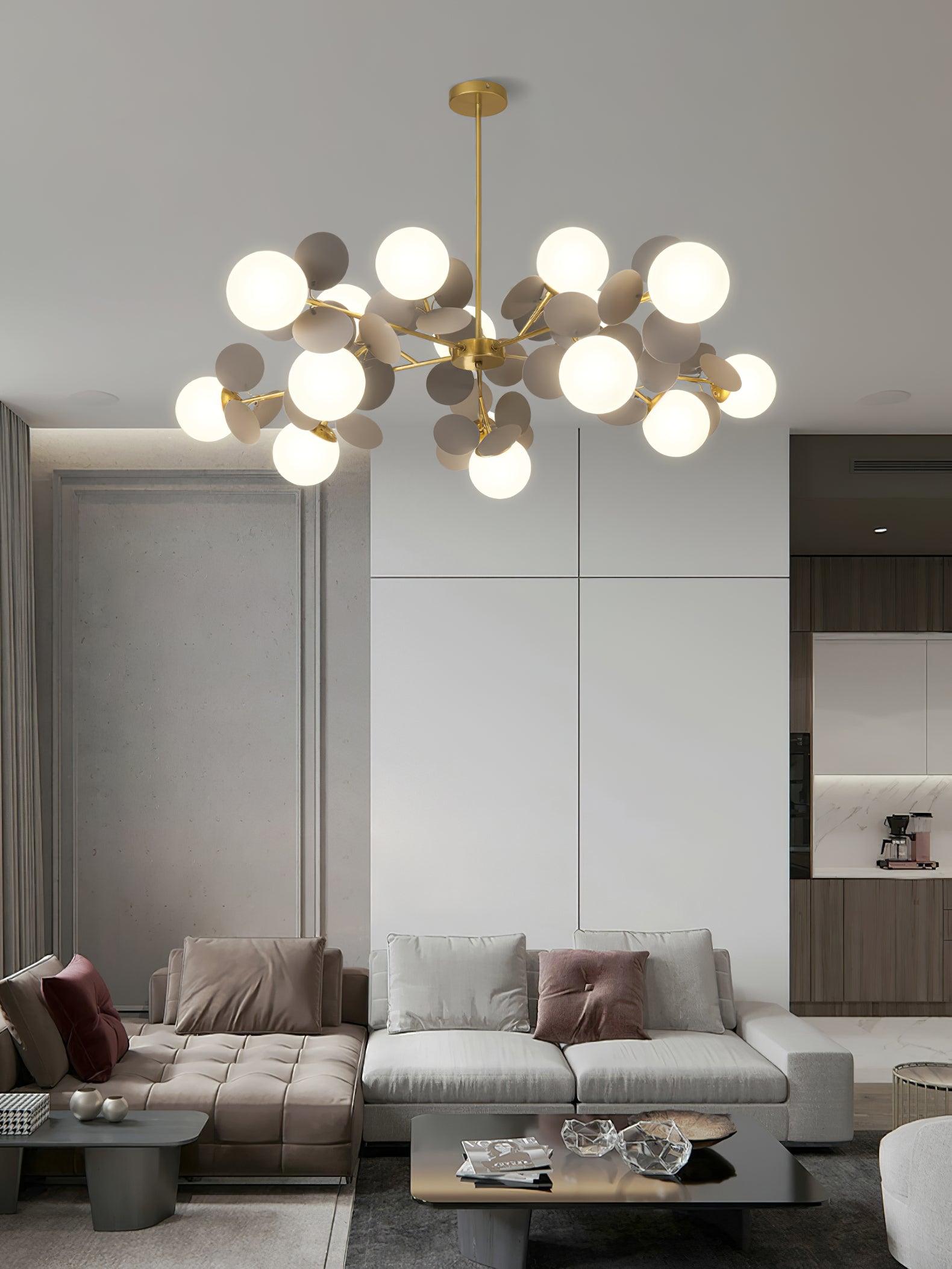 Tide Chandelier Off White Tree Eight Open Shades-Neutral Decor